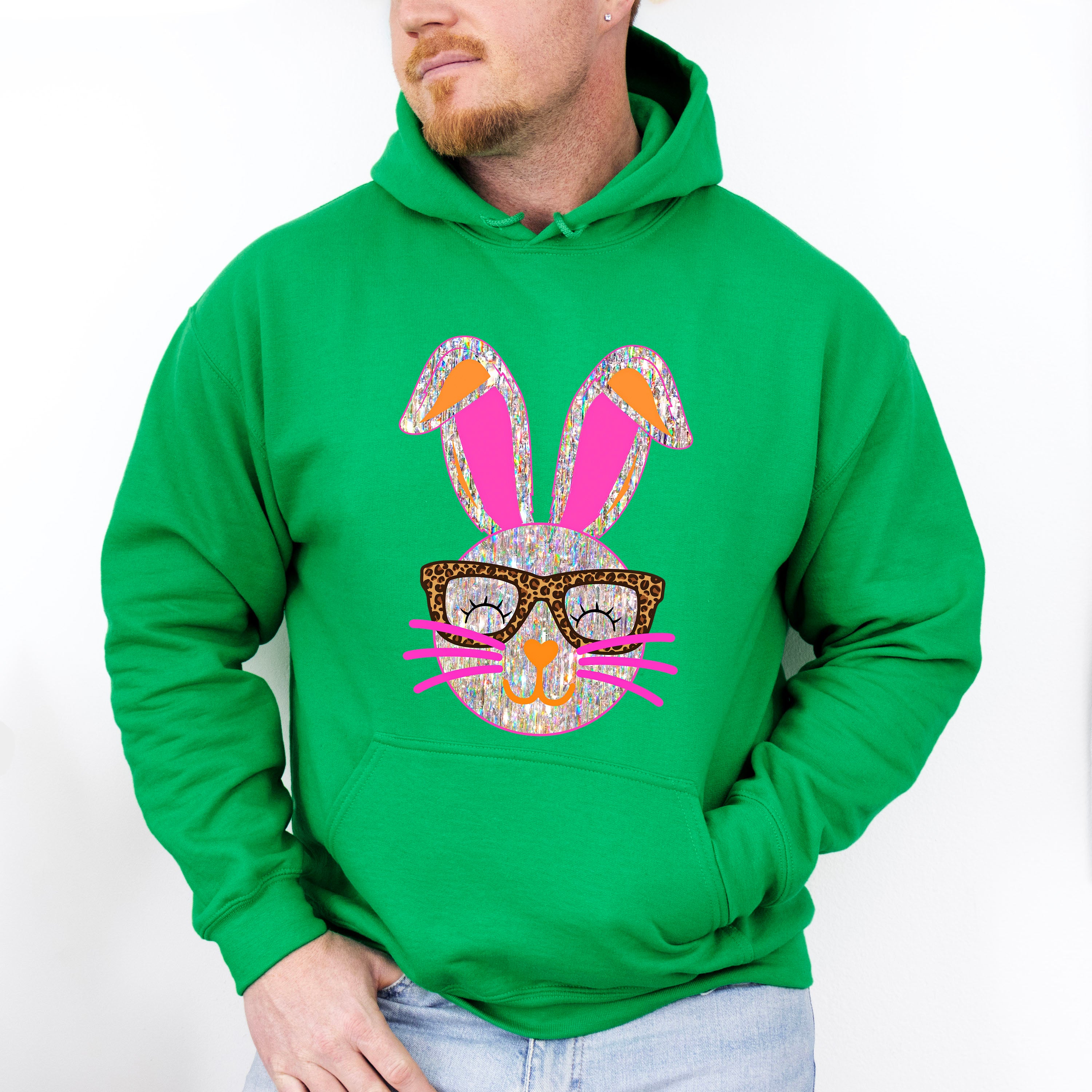Bunny Glasses Easter Day Unisex Crewneck T-Shirt Sweatshirt Hoodie