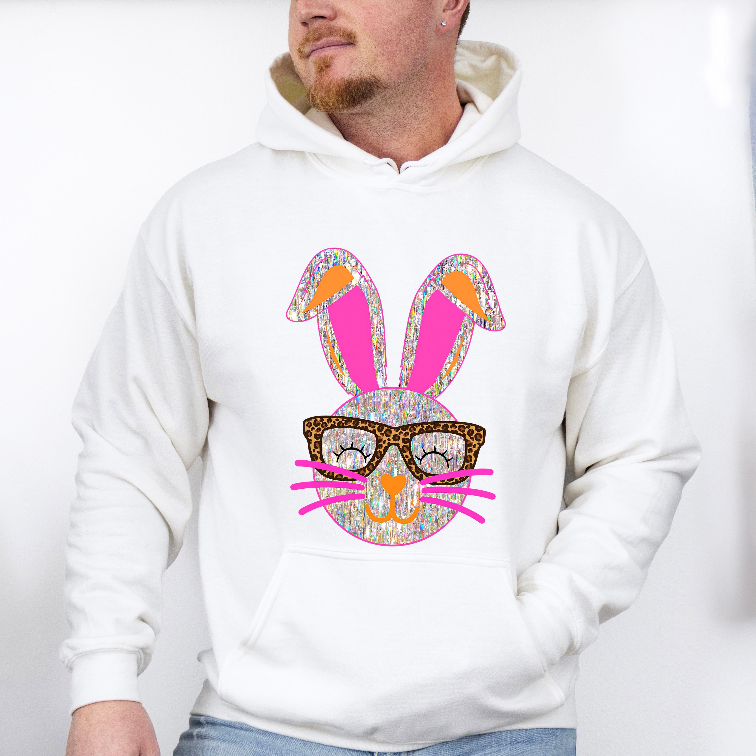 Bunny Glasses Easter Day Unisex Crewneck T-Shirt Sweatshirt Hoodie