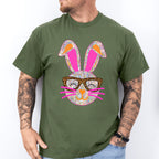 Bunny Glasses Easter Day Unisex Crewneck T-Shirt Sweatshirt Hoodie