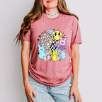 Bunny Kisses Easter Wishes Easter Day Unisex Crewneck T-Shirt Sweatshirt Hoodie