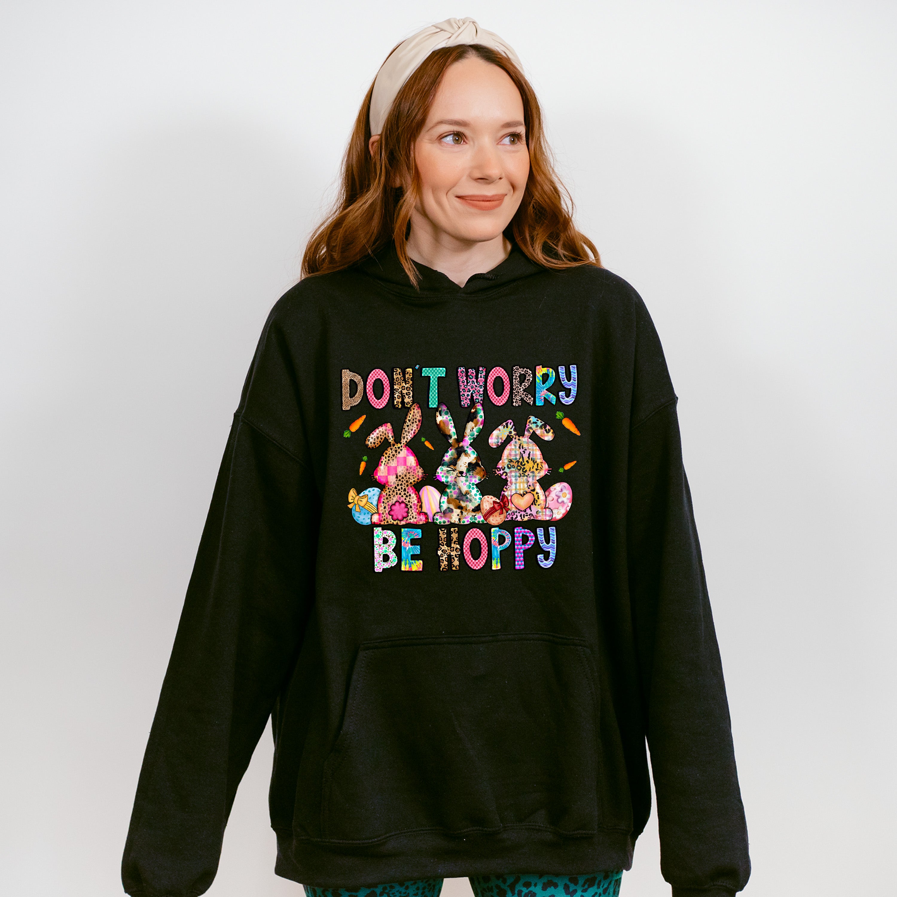 Don't Worry Be Happy Easter Day Unisex Crewneck T-Shirt Sweatshirt Hoodie