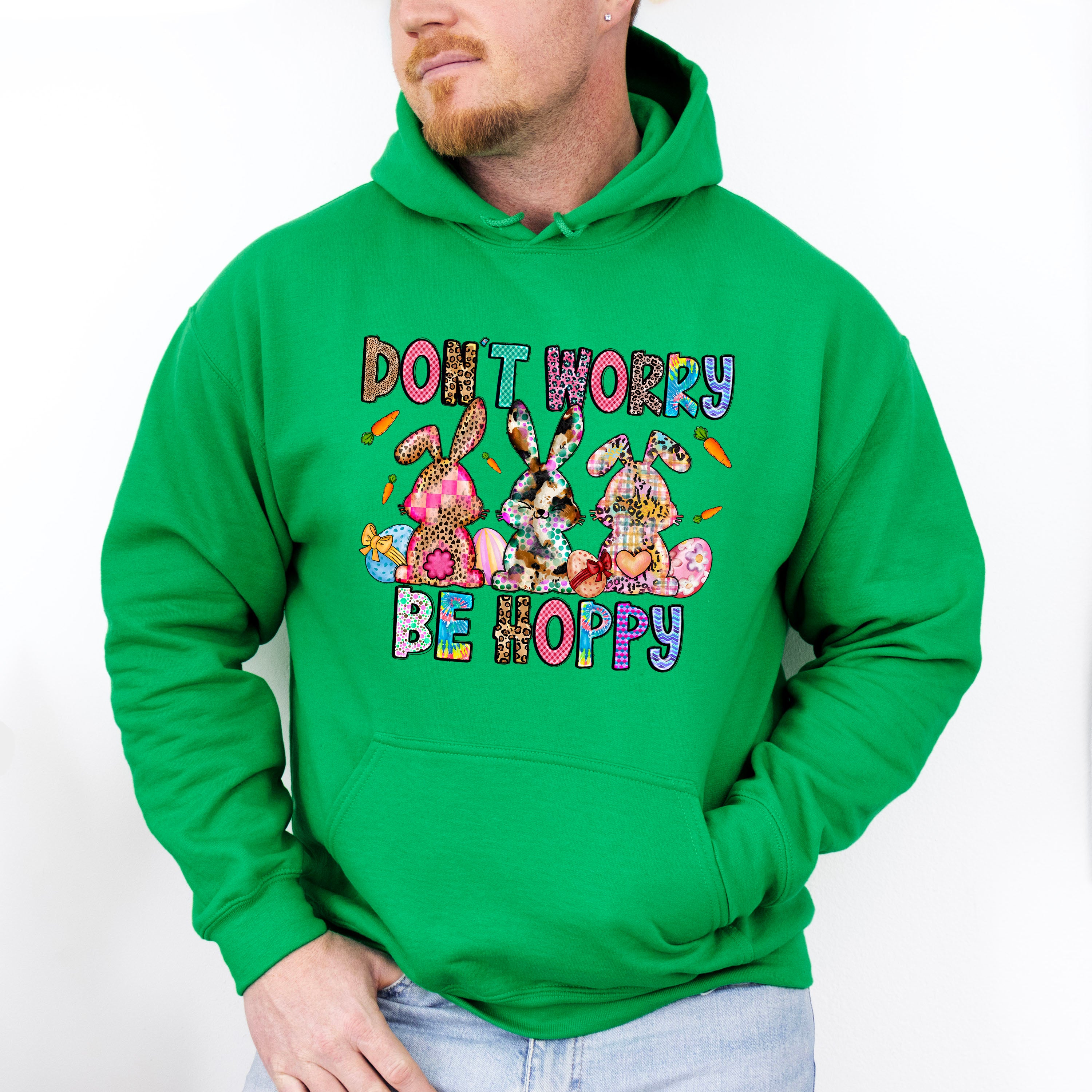 Don't Worry Be Happy Easter Day Unisex Crewneck T-Shirt Sweatshirt Hoodie