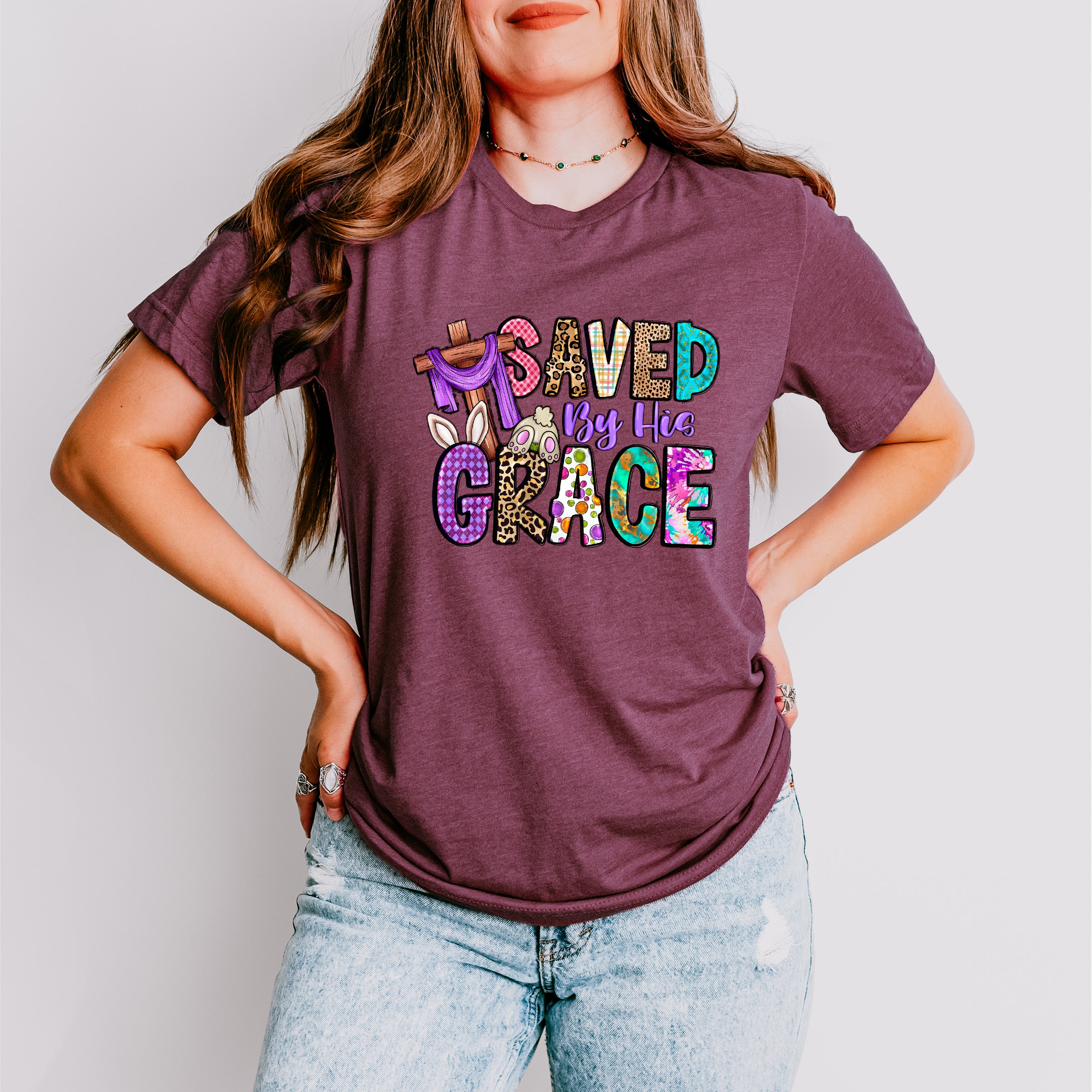 Saved By His Grace Easter Day Unisex Crewneck T-Shirt Sweatshirt Hoodie