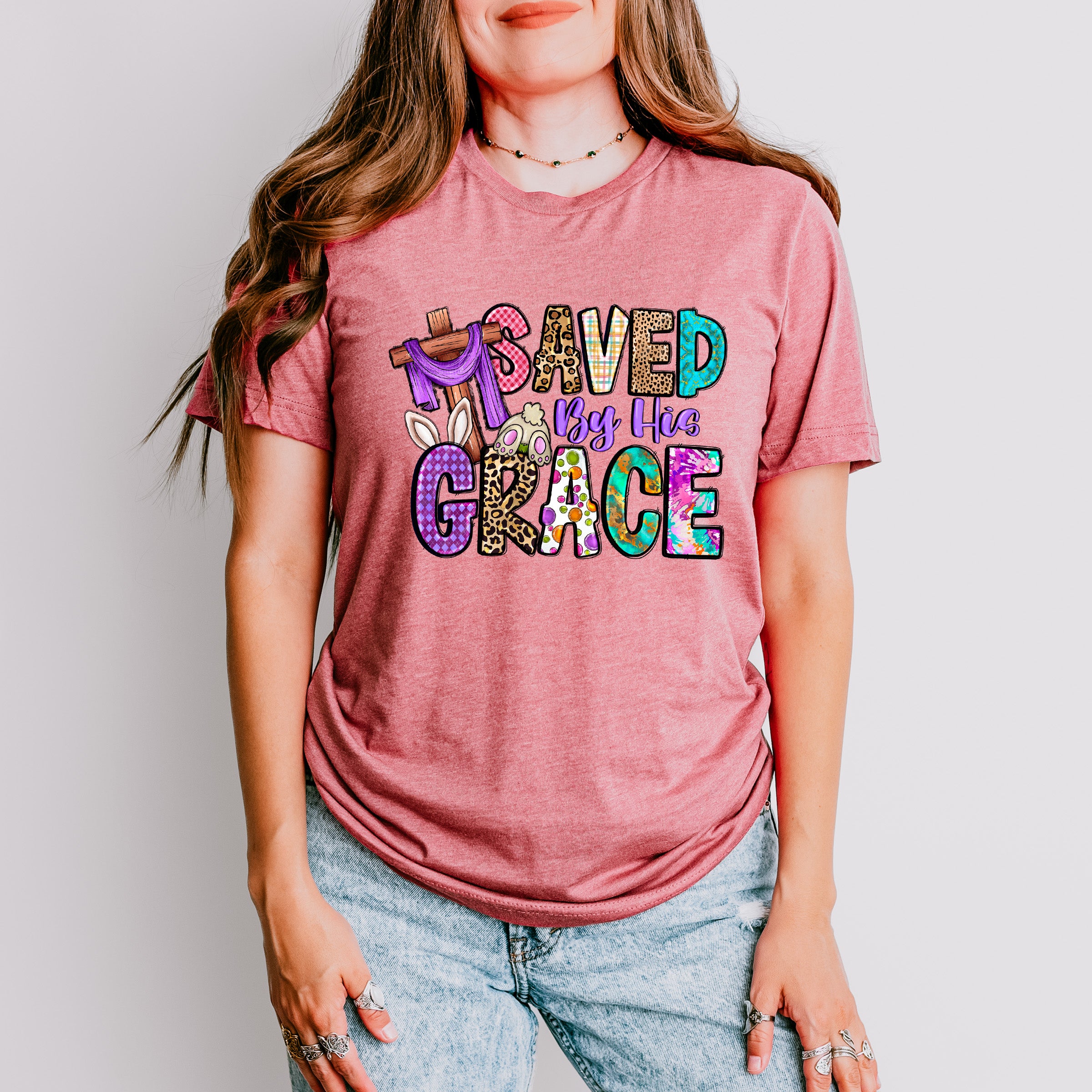 Saved By His Grace Easter Day Unisex Crewneck T-Shirt Sweatshirt Hoodie