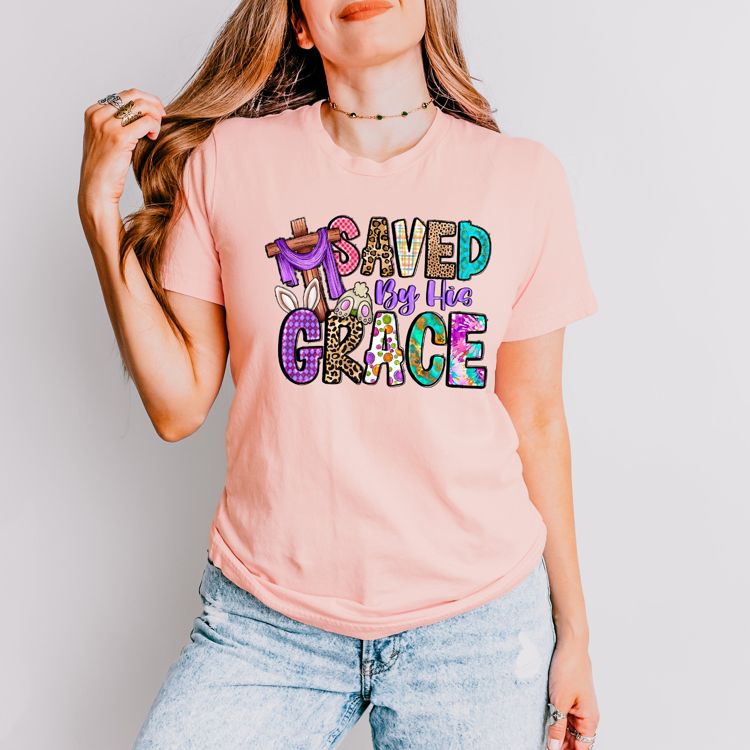 Saved By His Grace Easter Day Unisex Crewneck T-Shirt Sweatshirt Hoodie