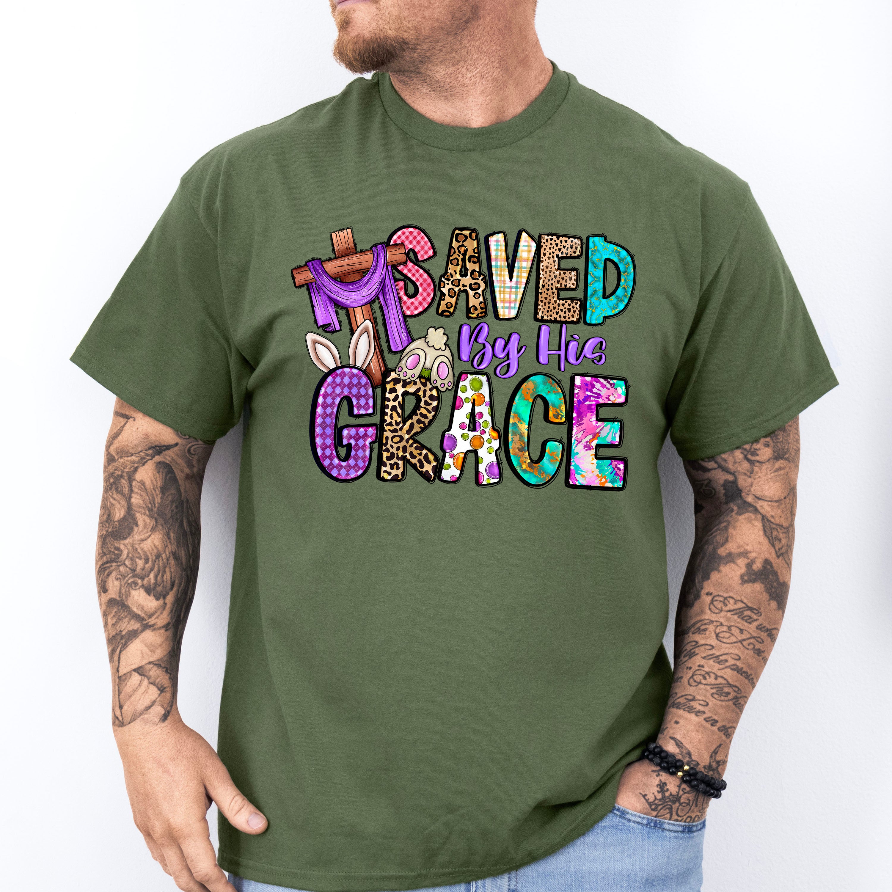 Saved By His Grace Easter Day Unisex Crewneck T-Shirt Sweatshirt Hoodie