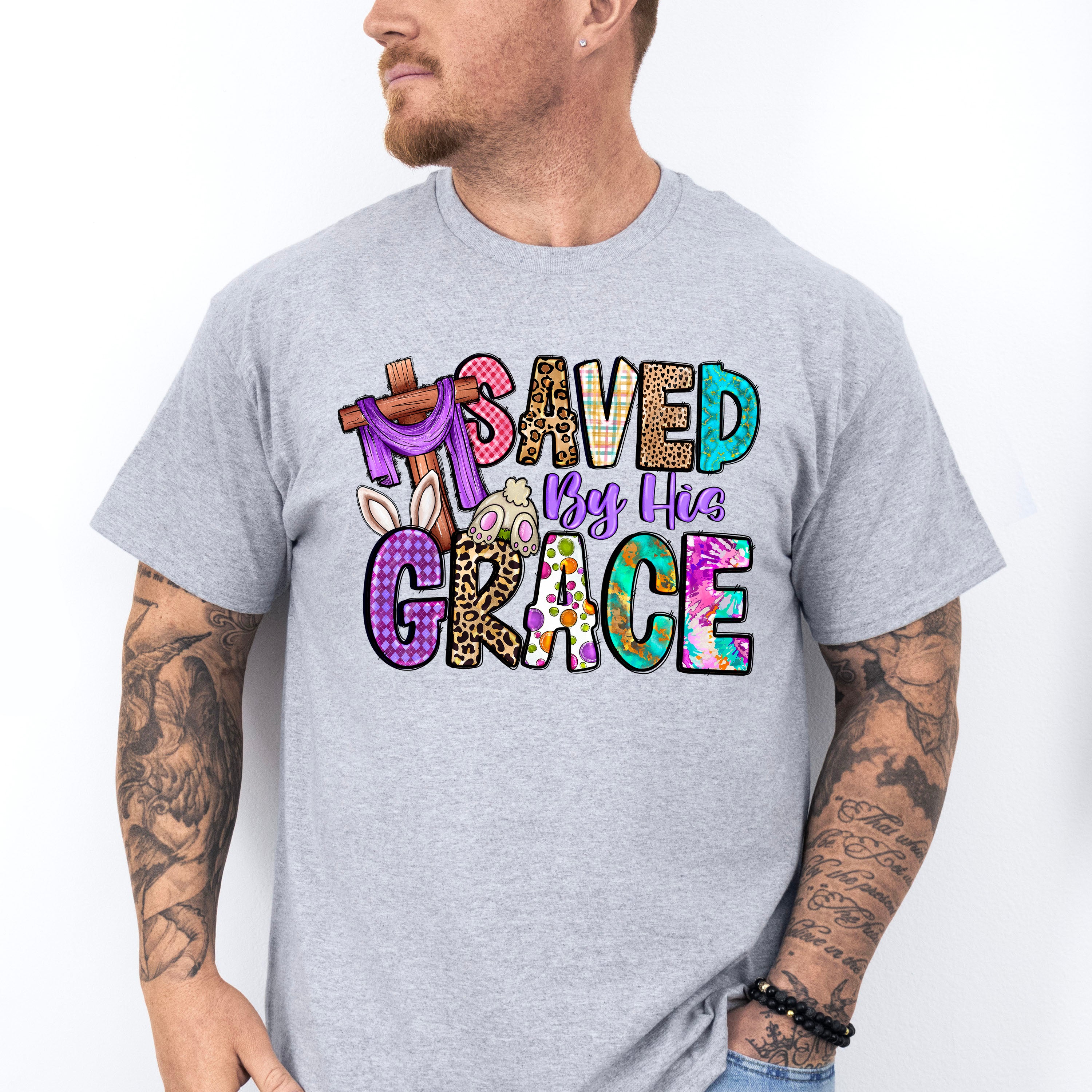 Saved By His Grace Easter Day Unisex Crewneck T-Shirt Sweatshirt Hoodie