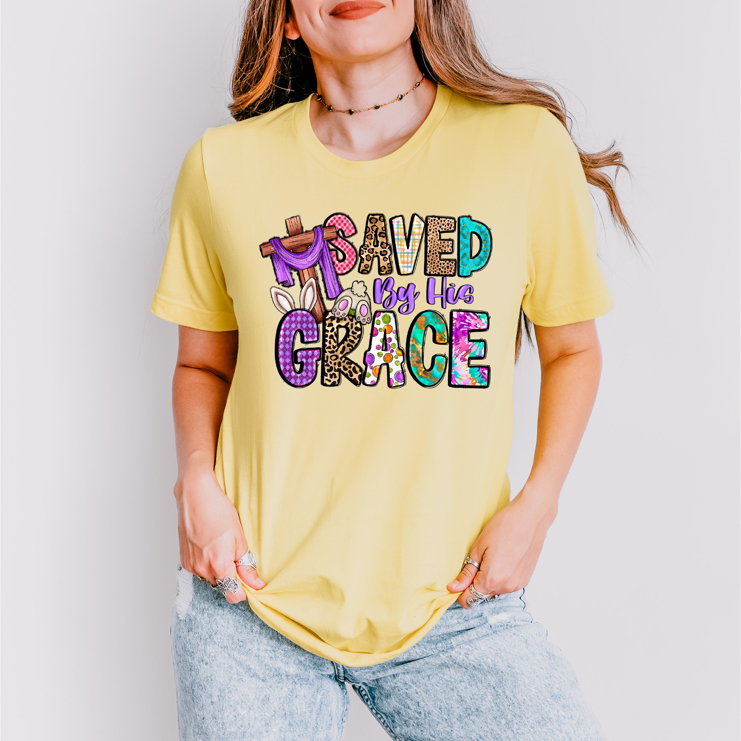 Saved By His Grace Easter Day Unisex Crewneck T-Shirt Sweatshirt Hoodie