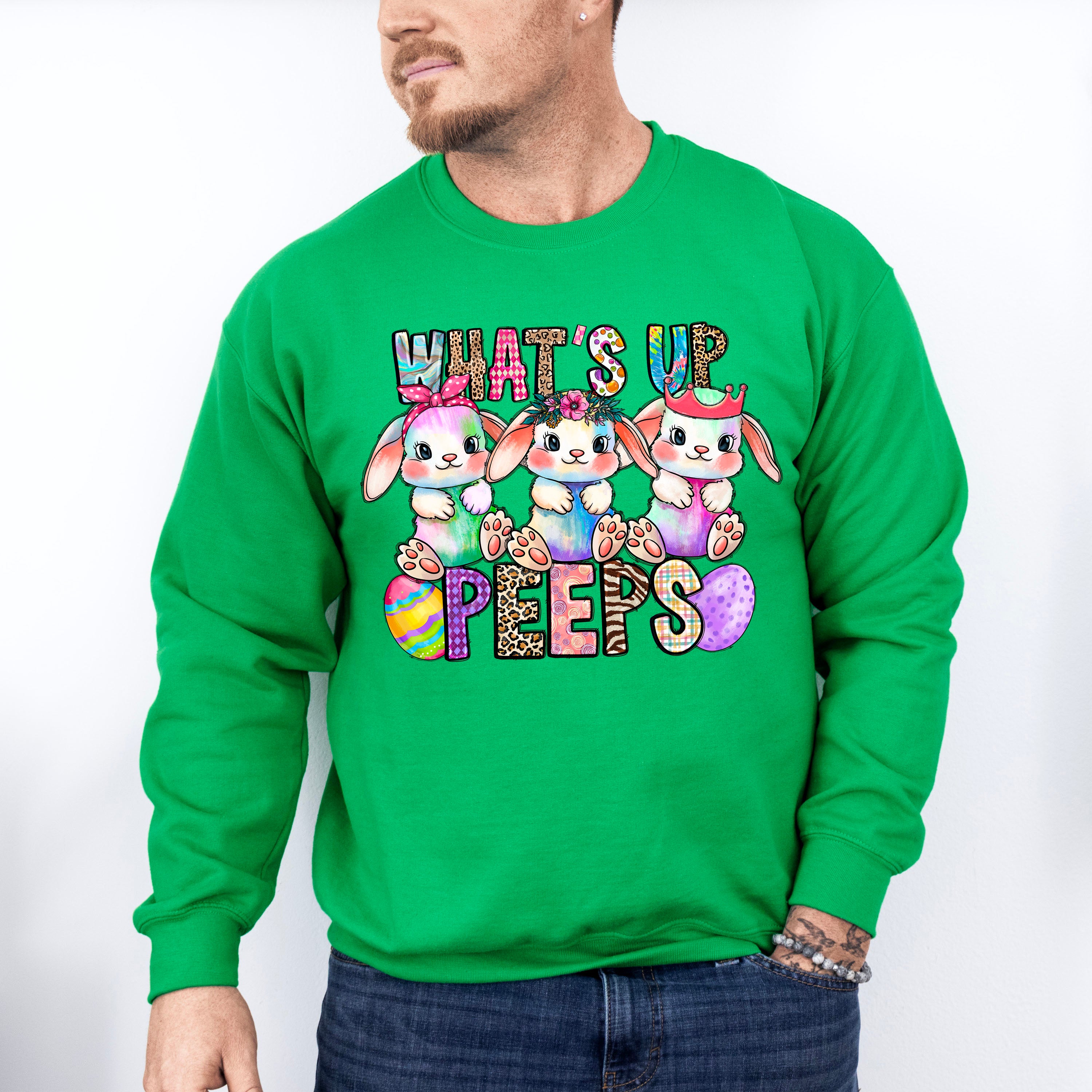 What's Up Peeps Easter Day Unisex Crewneck T-Shirt Sweatshirt Hoodie