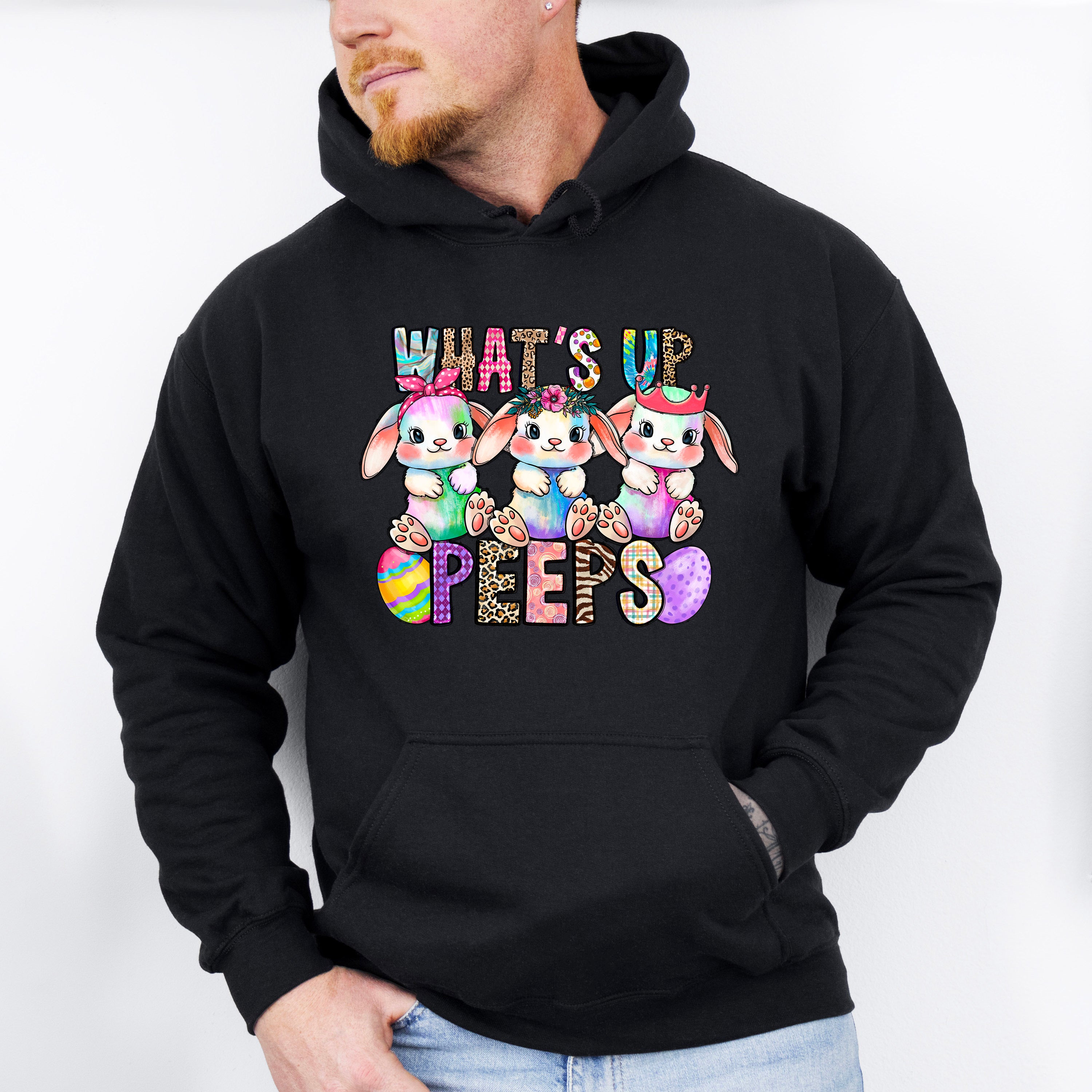 What's Up Peeps Easter Day Unisex Crewneck T-Shirt Sweatshirt Hoodie
