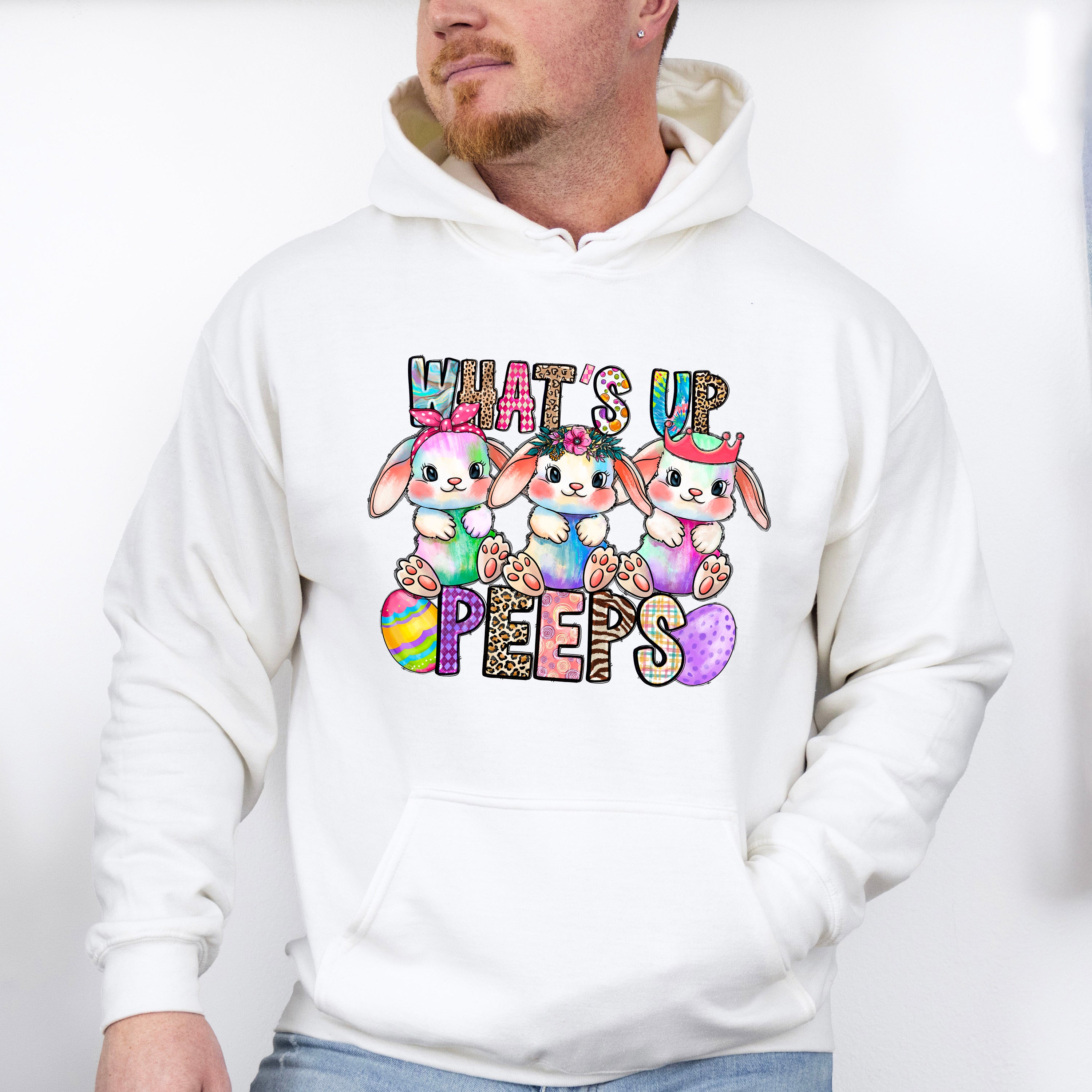 What's Up Peeps Easter Day Unisex Crewneck T-Shirt Sweatshirt Hoodie