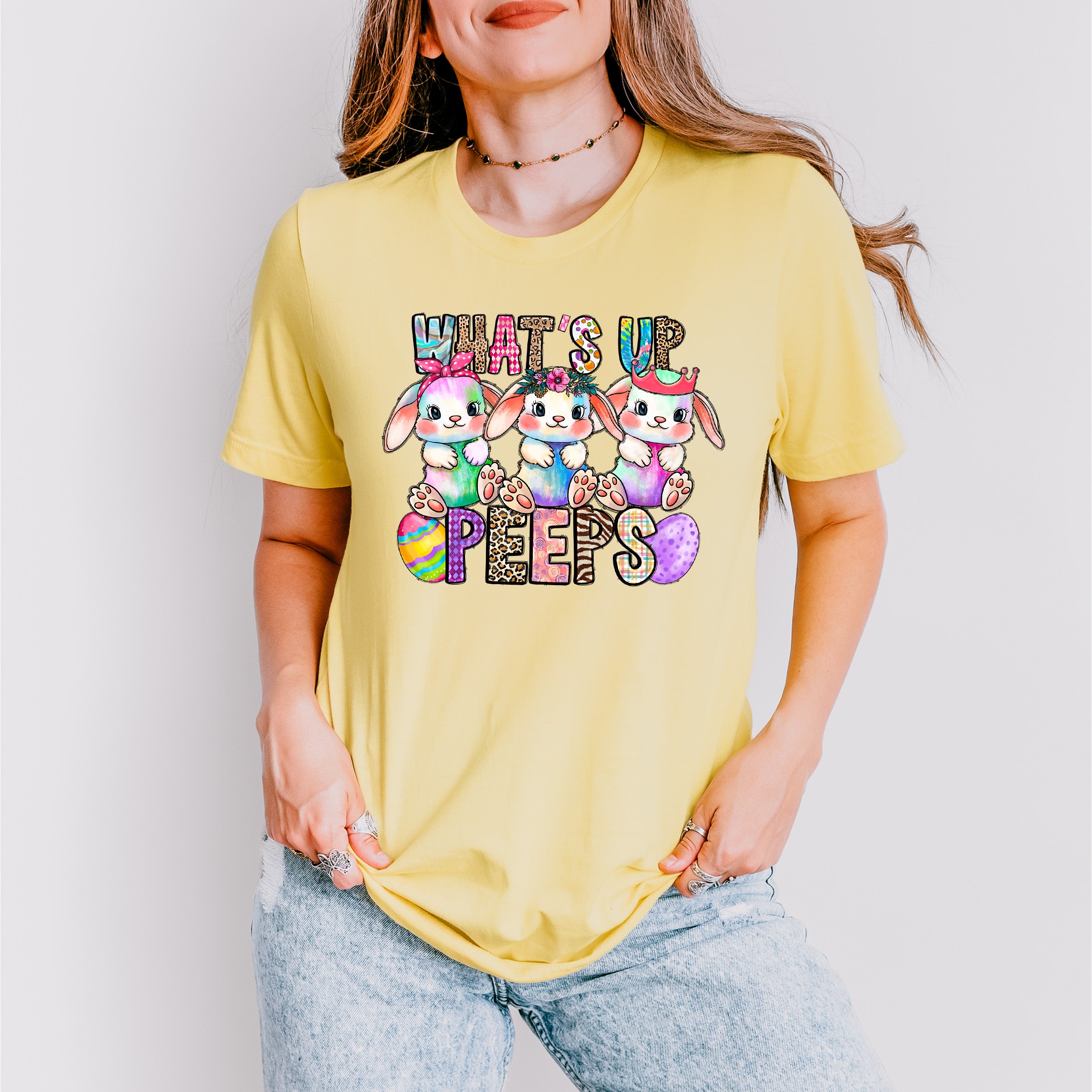 What's Up Peeps Easter Day Unisex Crewneck T-Shirt Sweatshirt Hoodie