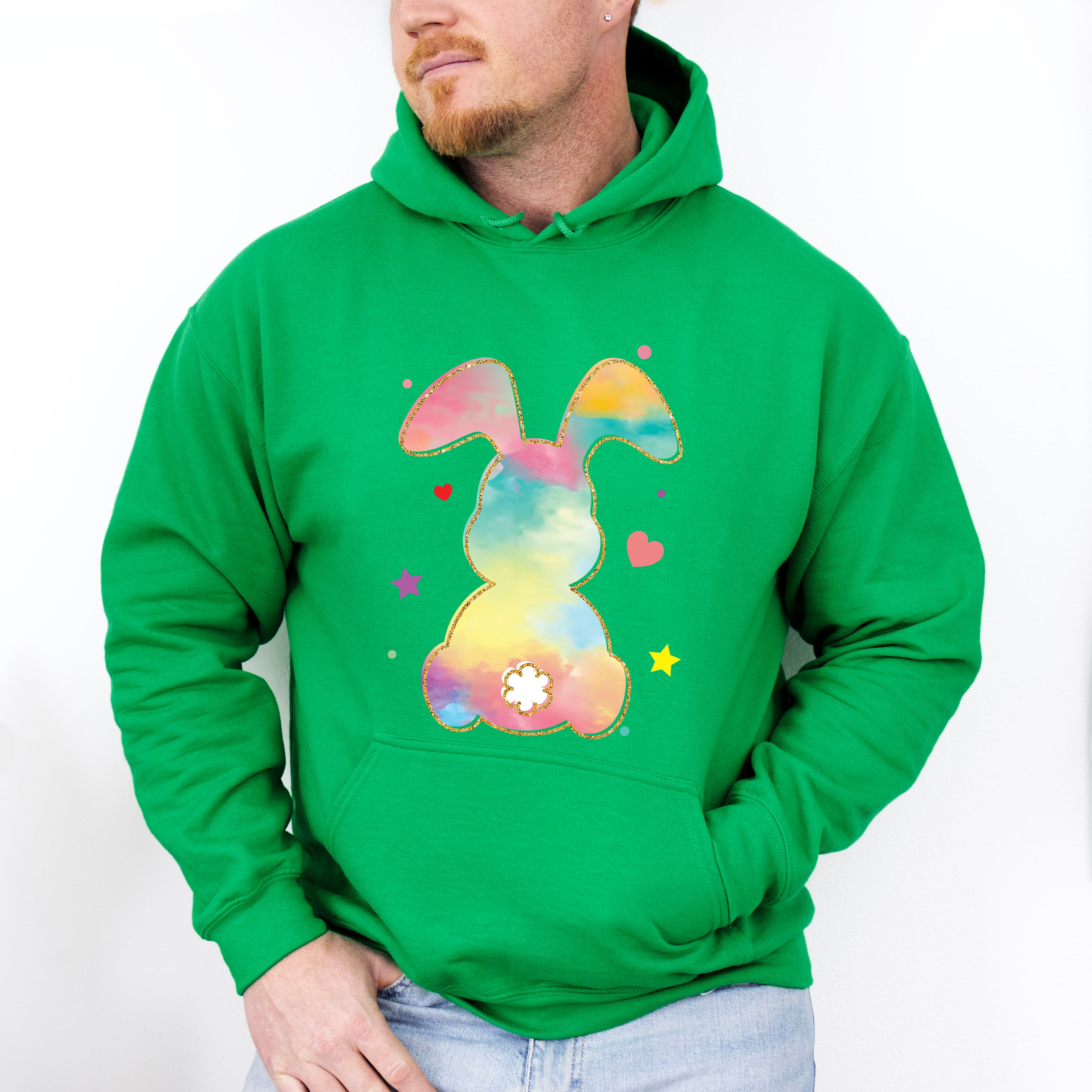Rainbow Bunny Easter Day Unisex Crewneck T-Shirt Sweatshirt Hoodie