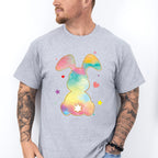 Rainbow Bunny Easter Day Unisex Crewneck T-Shirt Sweatshirt Hoodie