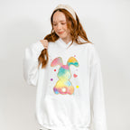 Rainbow Bunny Easter Day Unisex Crewneck T-Shirt Sweatshirt Hoodie