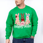 Trio Bunny Easter Day Unisex Crewneck T-Shirt Sweatshirt Hoodie
