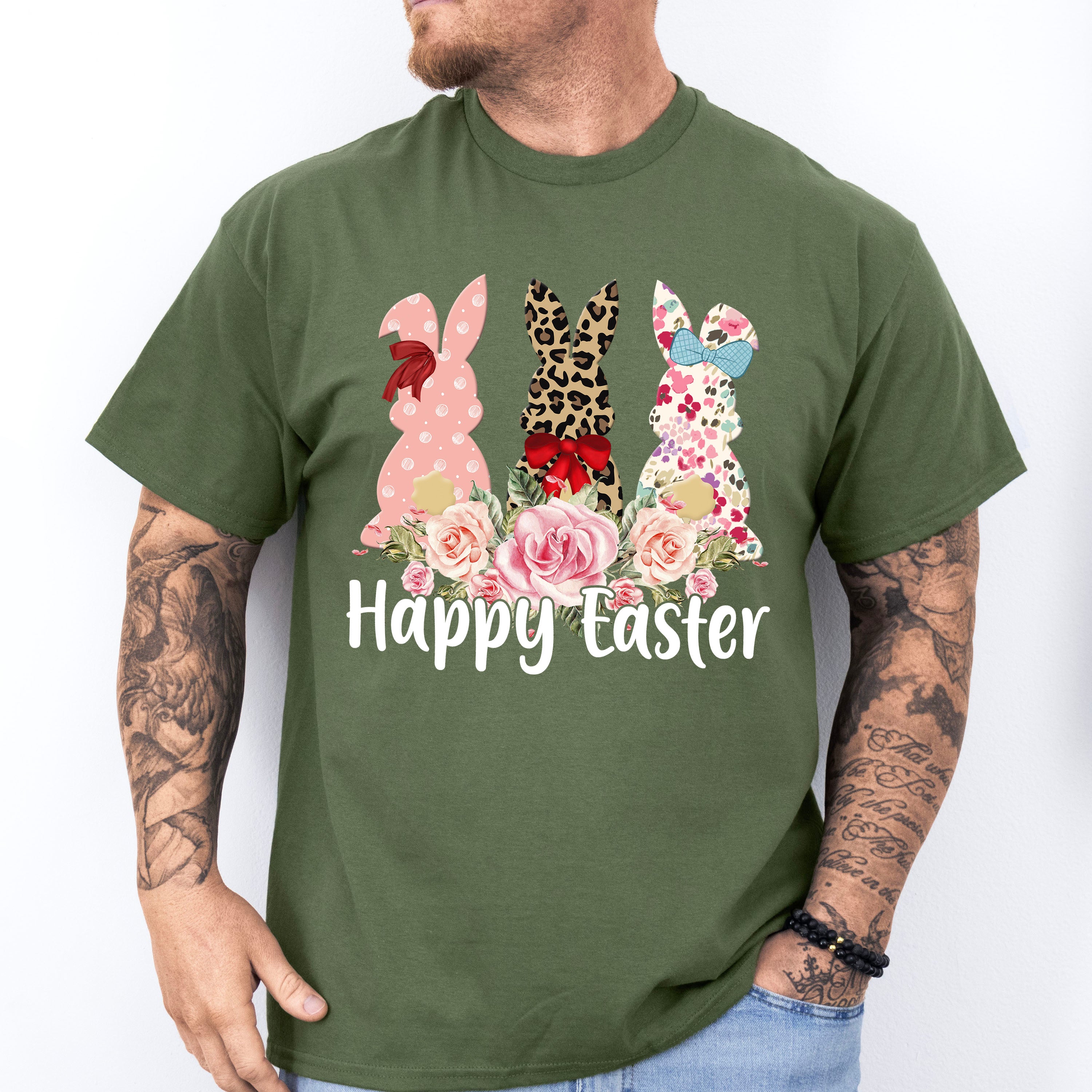 Trio Bunny Easter Day Unisex Crewneck T-Shirt Sweatshirt Hoodie