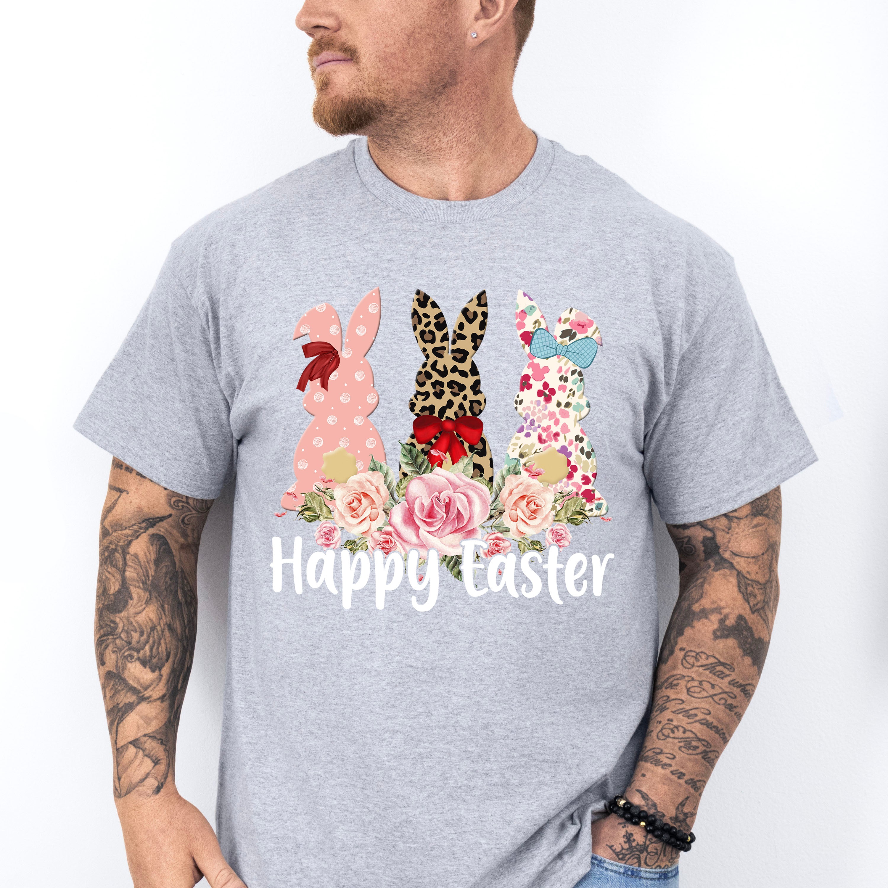 Trio Bunny Easter Day Unisex Crewneck T-Shirt Sweatshirt Hoodie