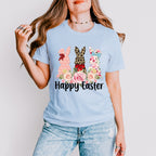 Trio Bunny Easter Day Unisex Crewneck T-Shirt Sweatshirt Hoodie