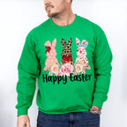 Trio Bunny Easter Day Unisex Crewneck T-Shirt Sweatshirt Hoodie