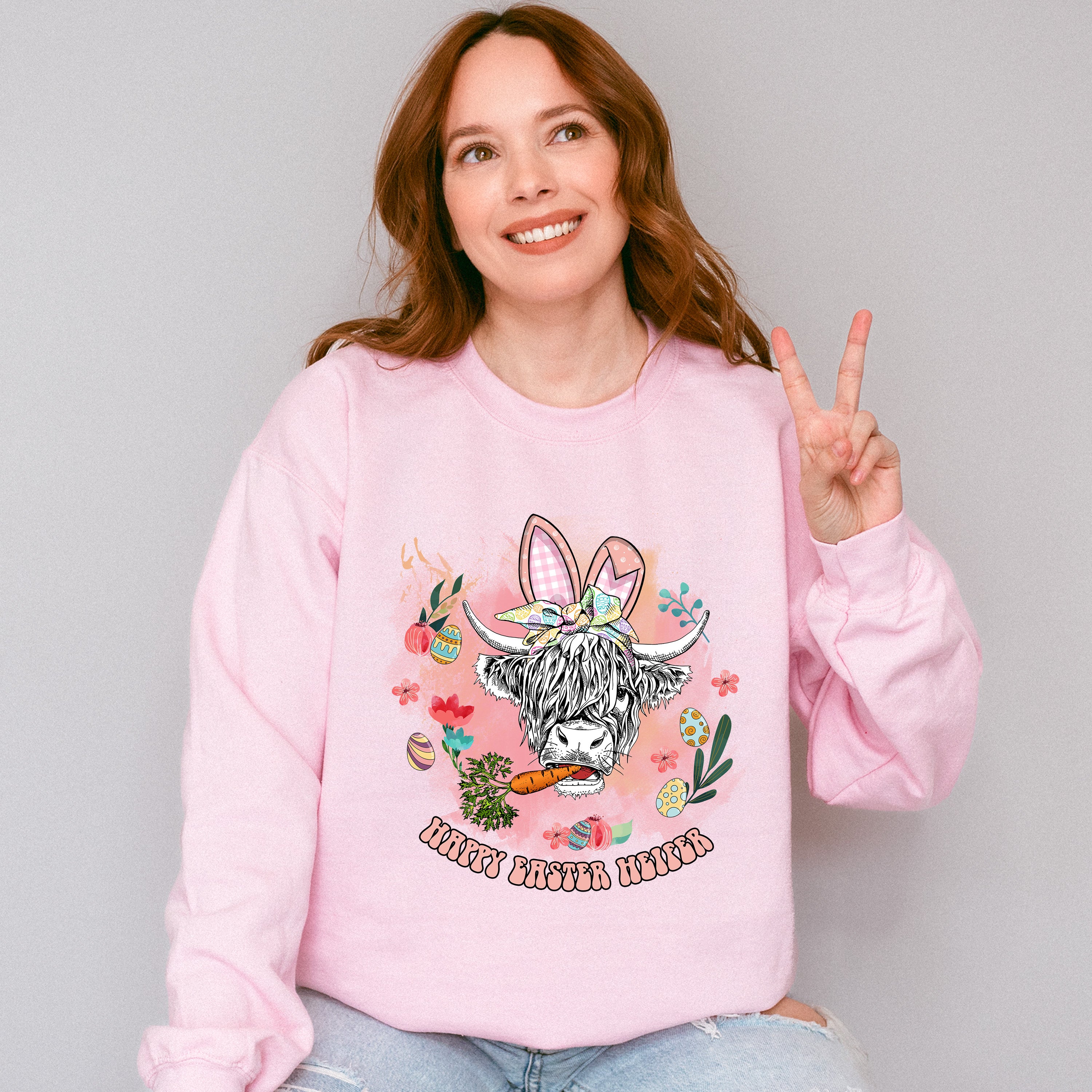 Easter Heifer Easter Day Unisex Crewneck T-Shirt Sweatshirt Hoodie