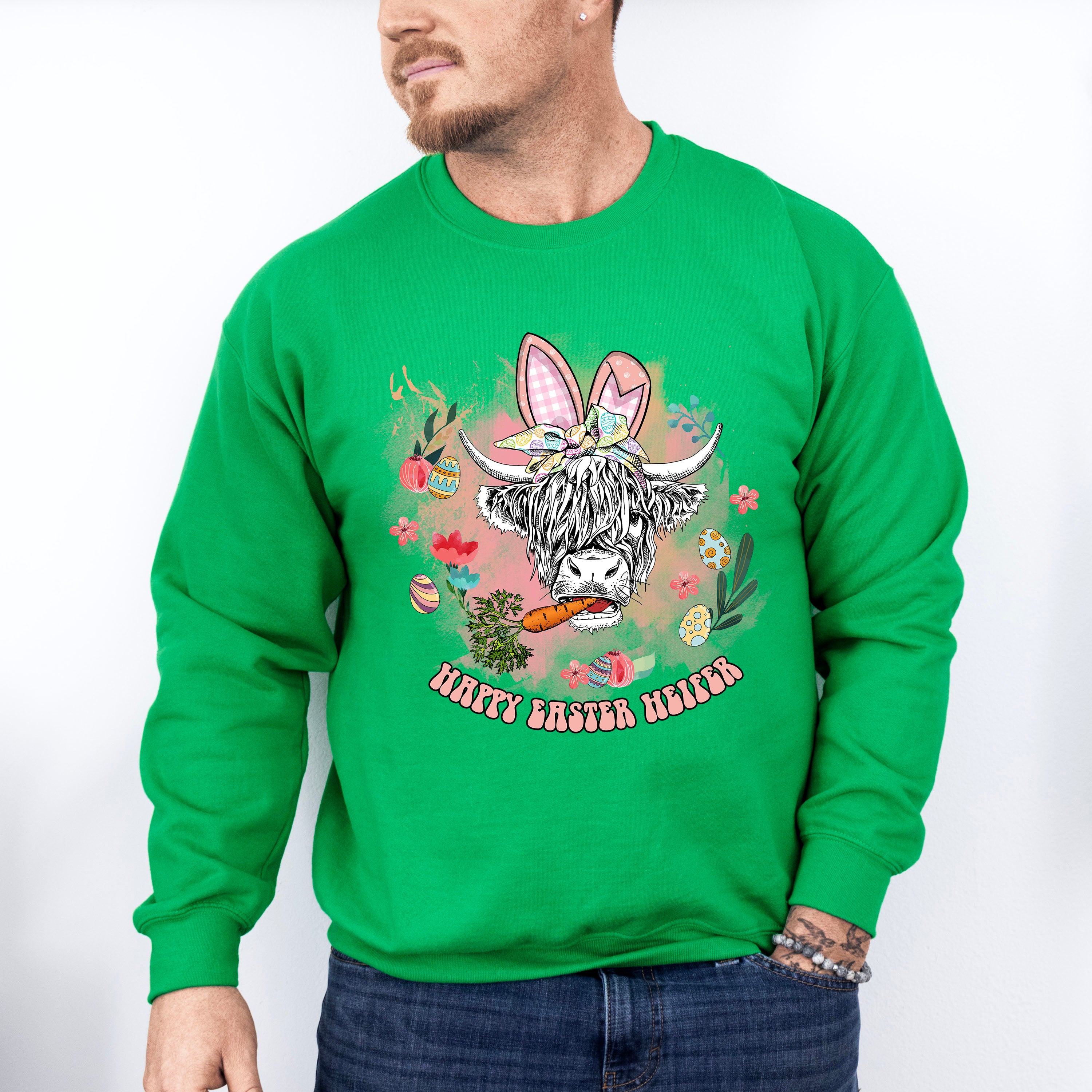 Easter Heifer Easter Day Unisex Crewneck T-Shirt Sweatshirt Hoodie