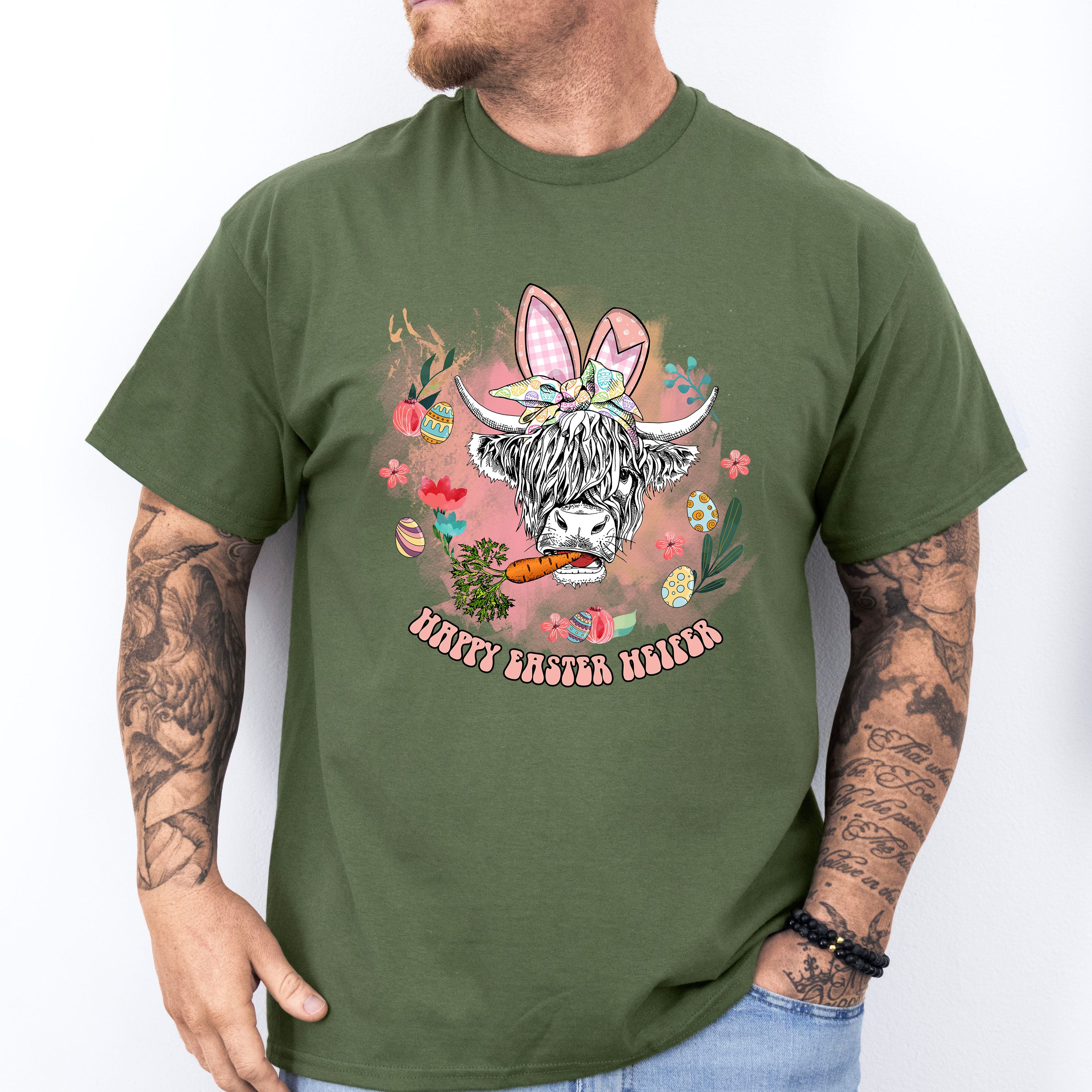 Easter Heifer Easter Day Unisex Crewneck T-Shirt Sweatshirt Hoodie