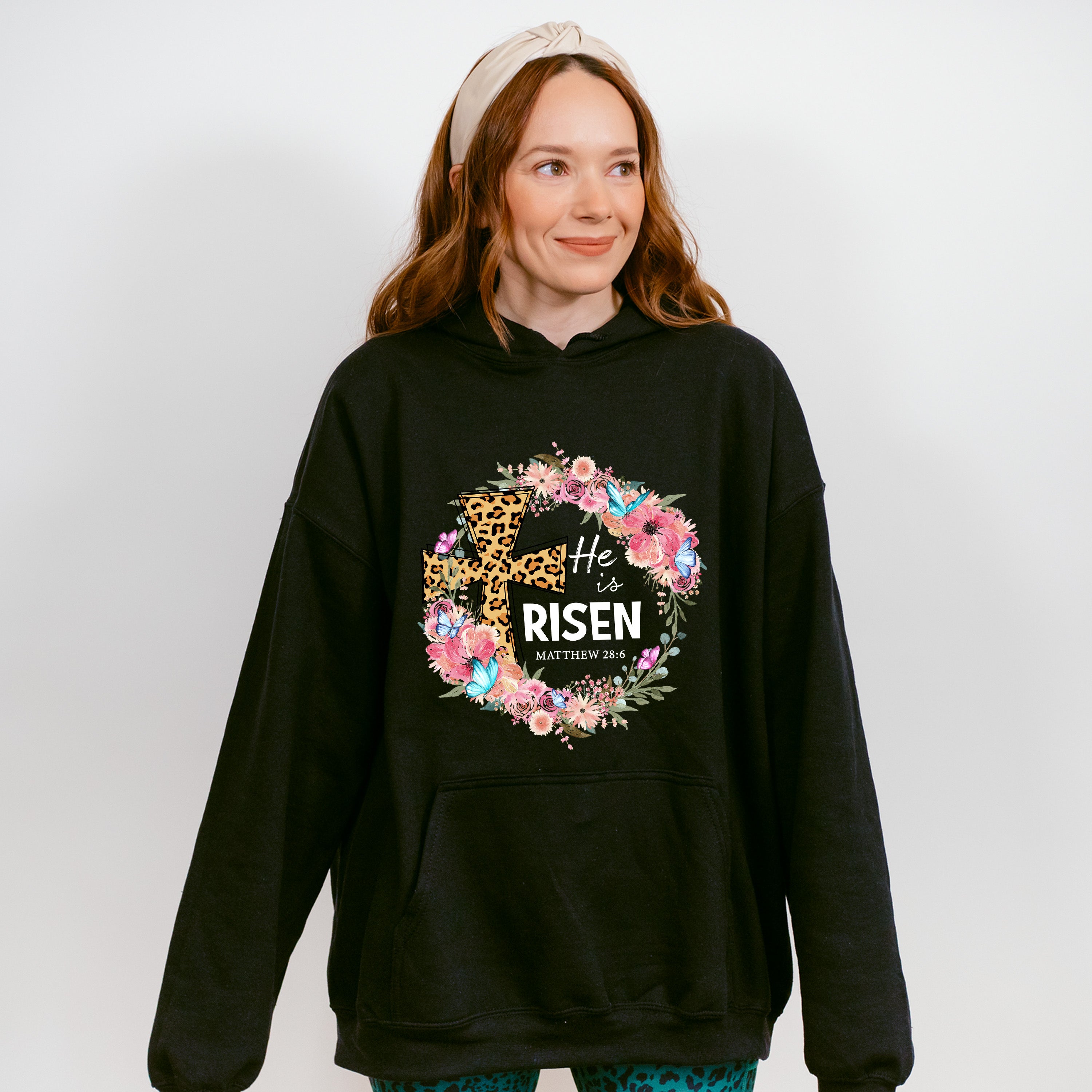 Easter Leopard Cross Easter Squad Special Easter Day Unisex Crewneck T-Shirt Sweatshirt Hoodie