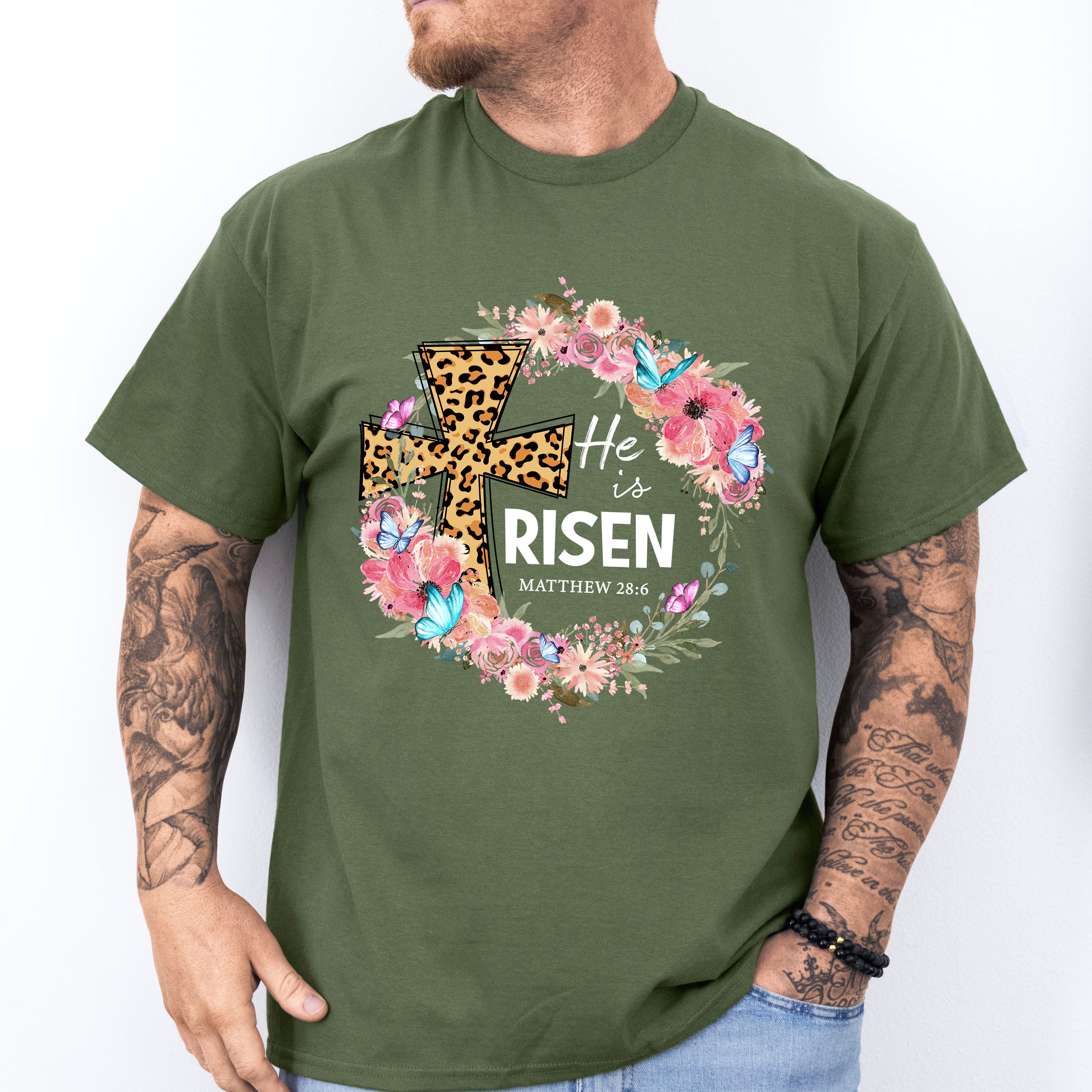 Easter Leopard Cross Easter Squad Special Easter Day Unisex Crewneck T-Shirt Sweatshirt Hoodie