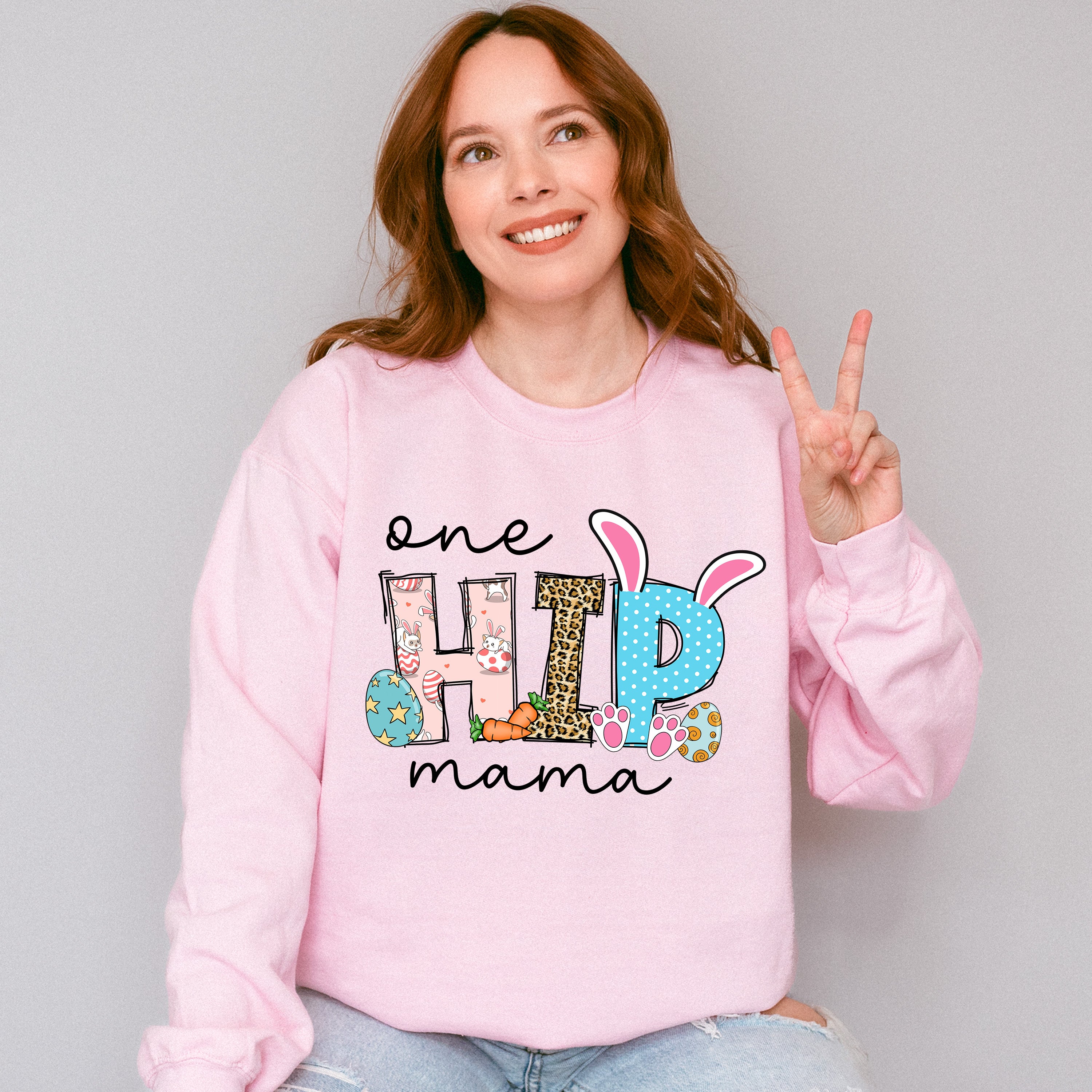 One Hip Mama Easter Day Unisex Crewneck T-Shirt Sweatshirt Hoodie