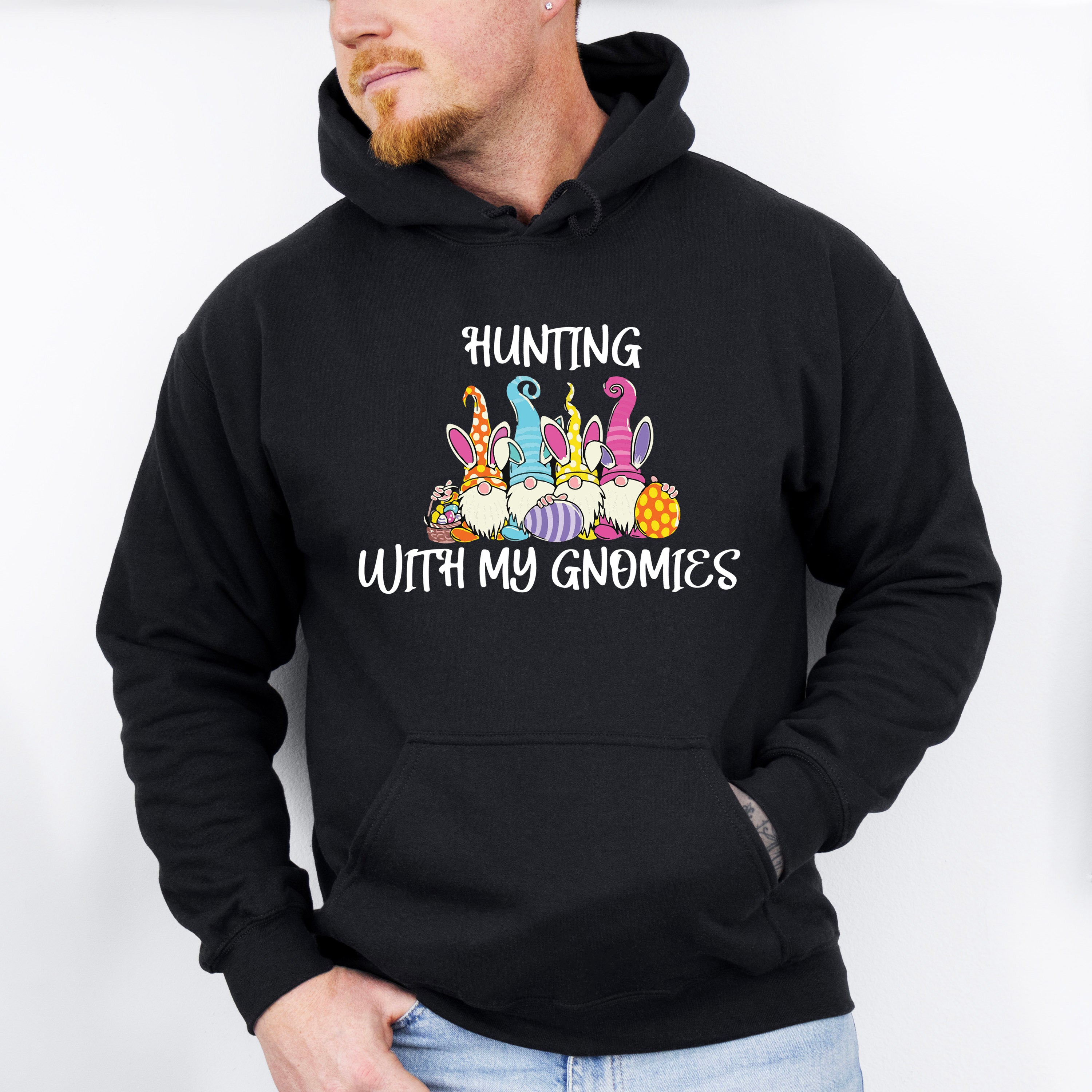 Hunting With My Gnomies Easter Day Unisex Crewneck T-Shirt Sweatshirt Hoodie