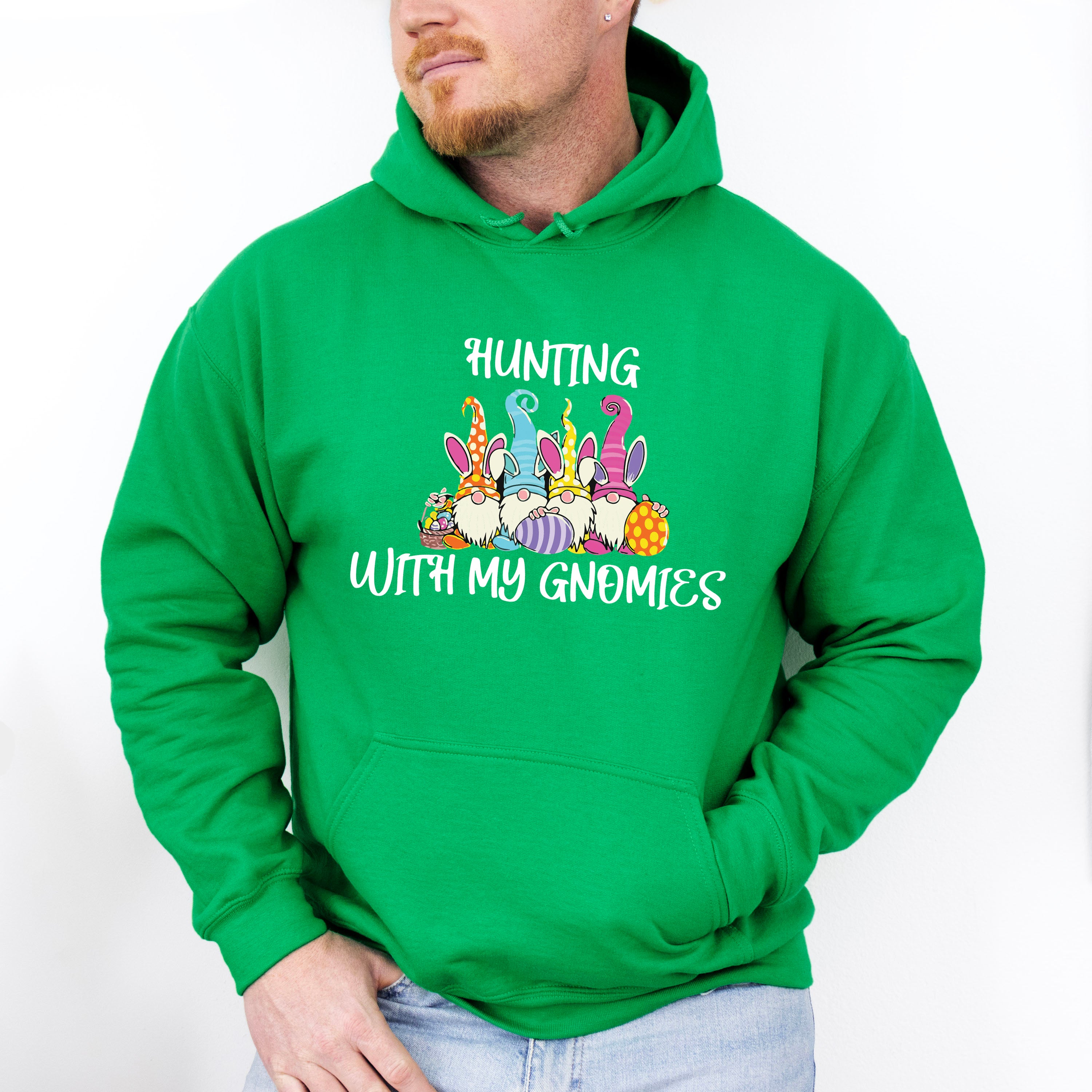 Hunting With My Gnomies Easter Day Unisex Crewneck T-Shirt Sweatshirt Hoodie