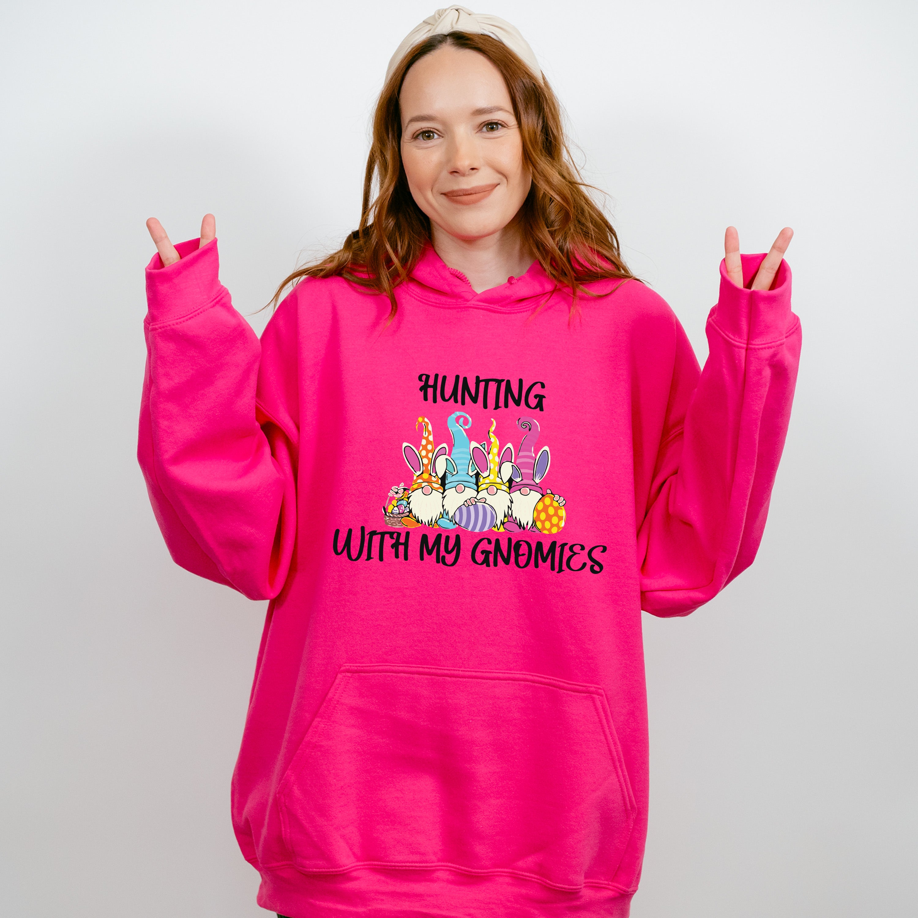 Hunting With My Gnomies Easter Day Unisex Crewneck T-Shirt Sweatshirt Hoodie