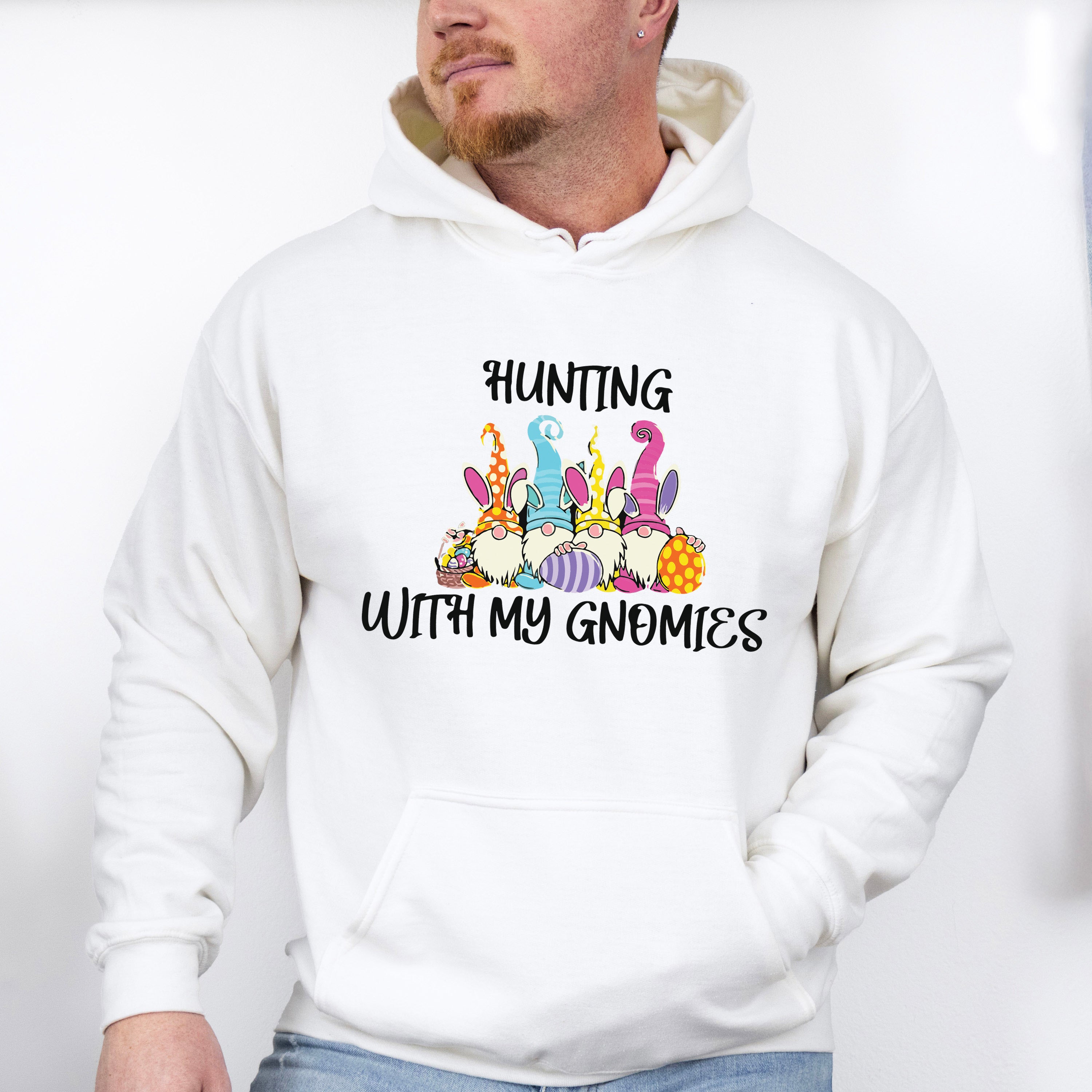 Hunting With My Gnomies Easter Day Unisex Crewneck T-Shirt Sweatshirt Hoodie