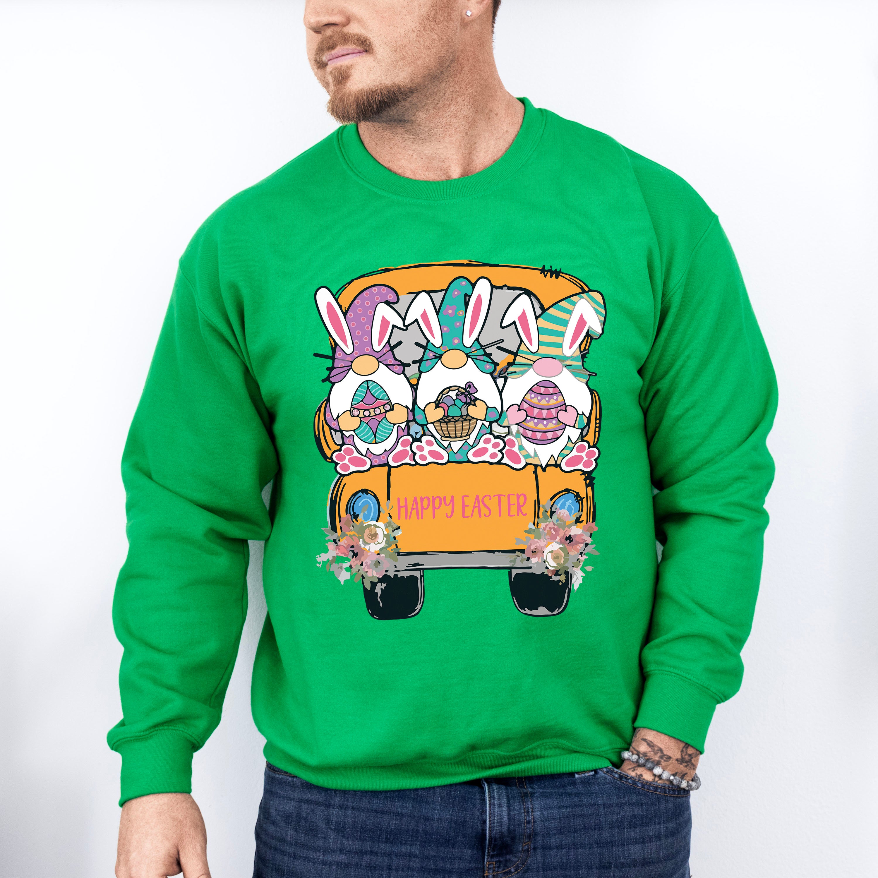 Easter Gnome Trio Easter Day Unisex Crewneck T-Shirt Sweatshirt Hoodie