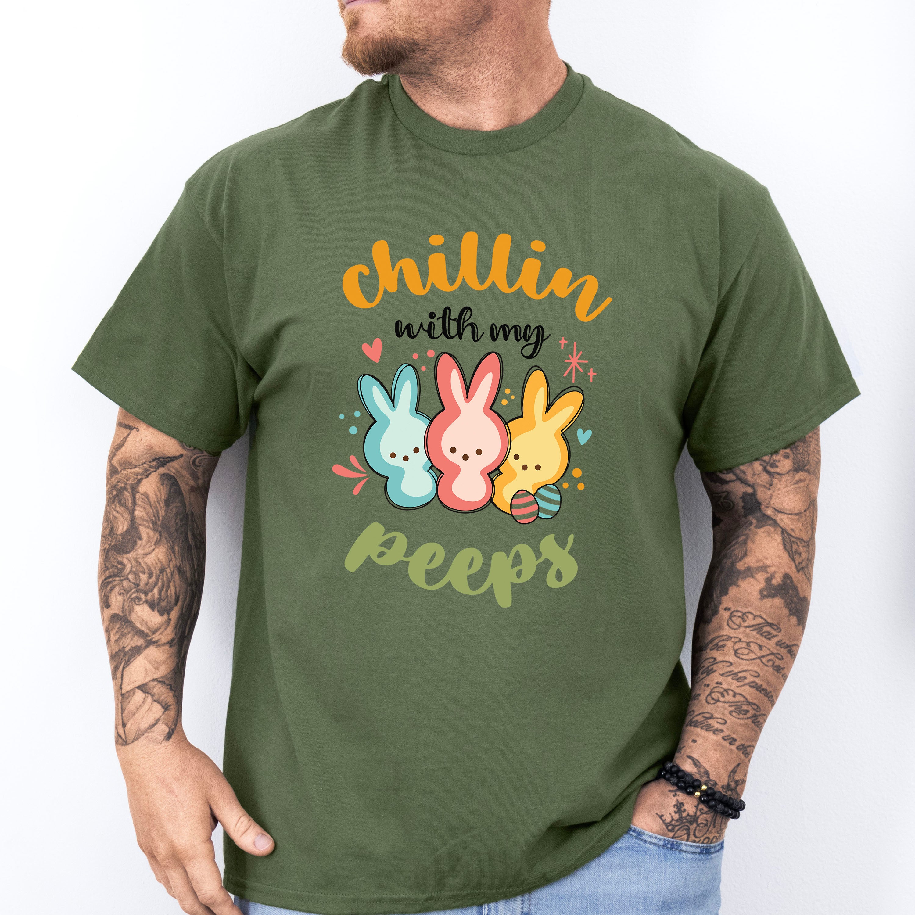 Easter Chillin Peeps Easter Day Unisex Crewneck T-Shirt Sweatshirt Hoodie