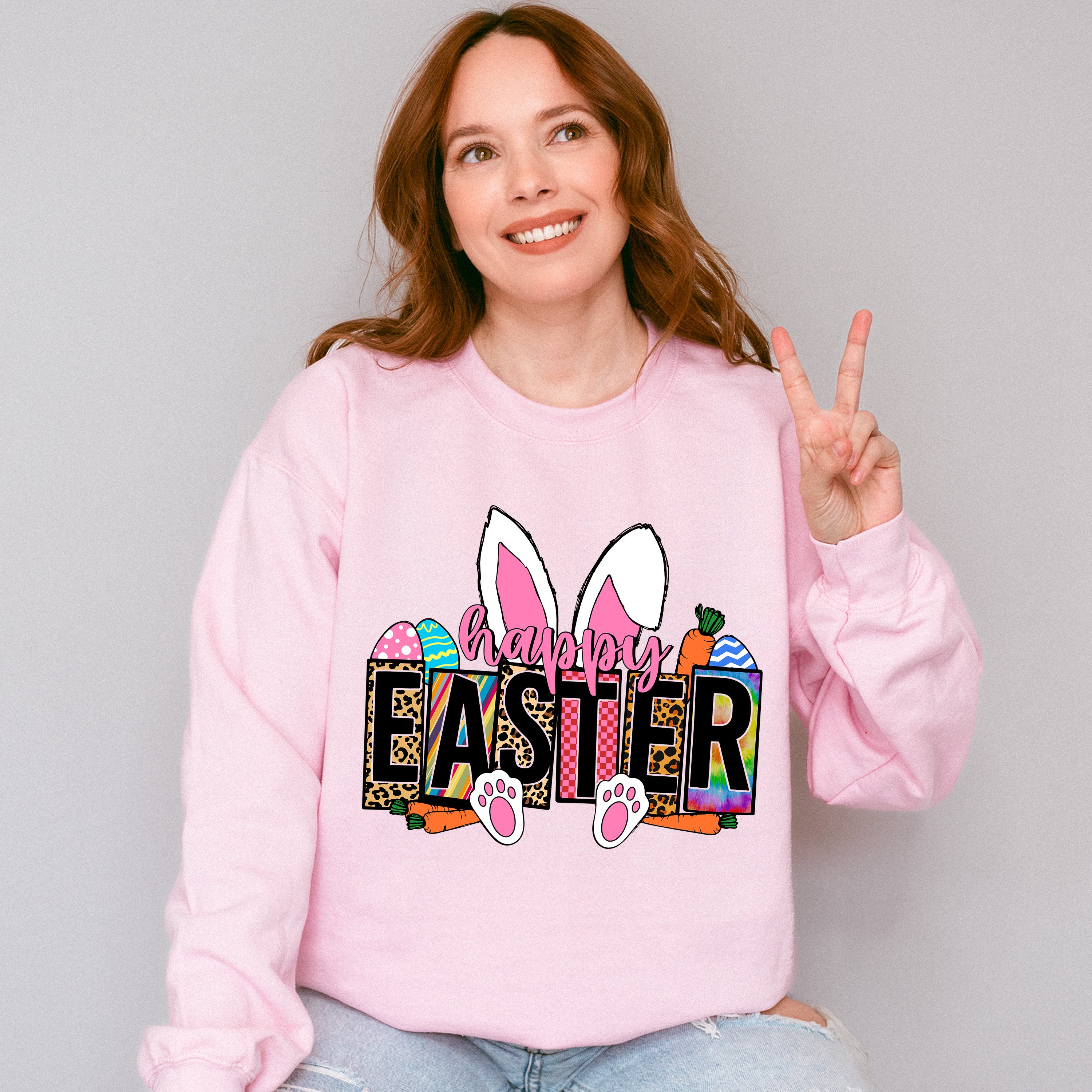 Easter Bunny Ears Easter Day Unisex Crewneck T-Shirt Sweatshirt Hoodie