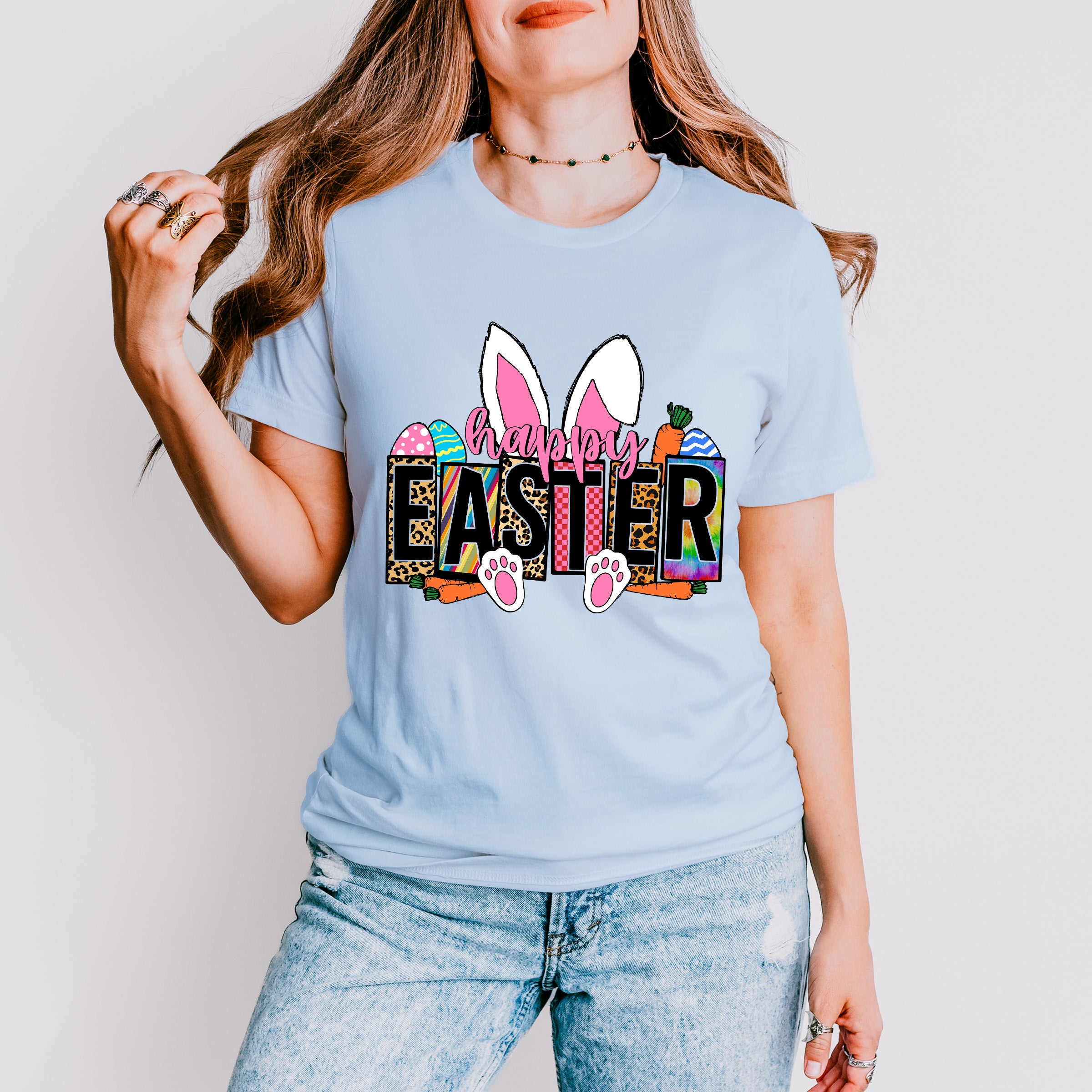 Easter Bunny Ears Easter Day Unisex Crewneck T-Shirt Sweatshirt Hoodie