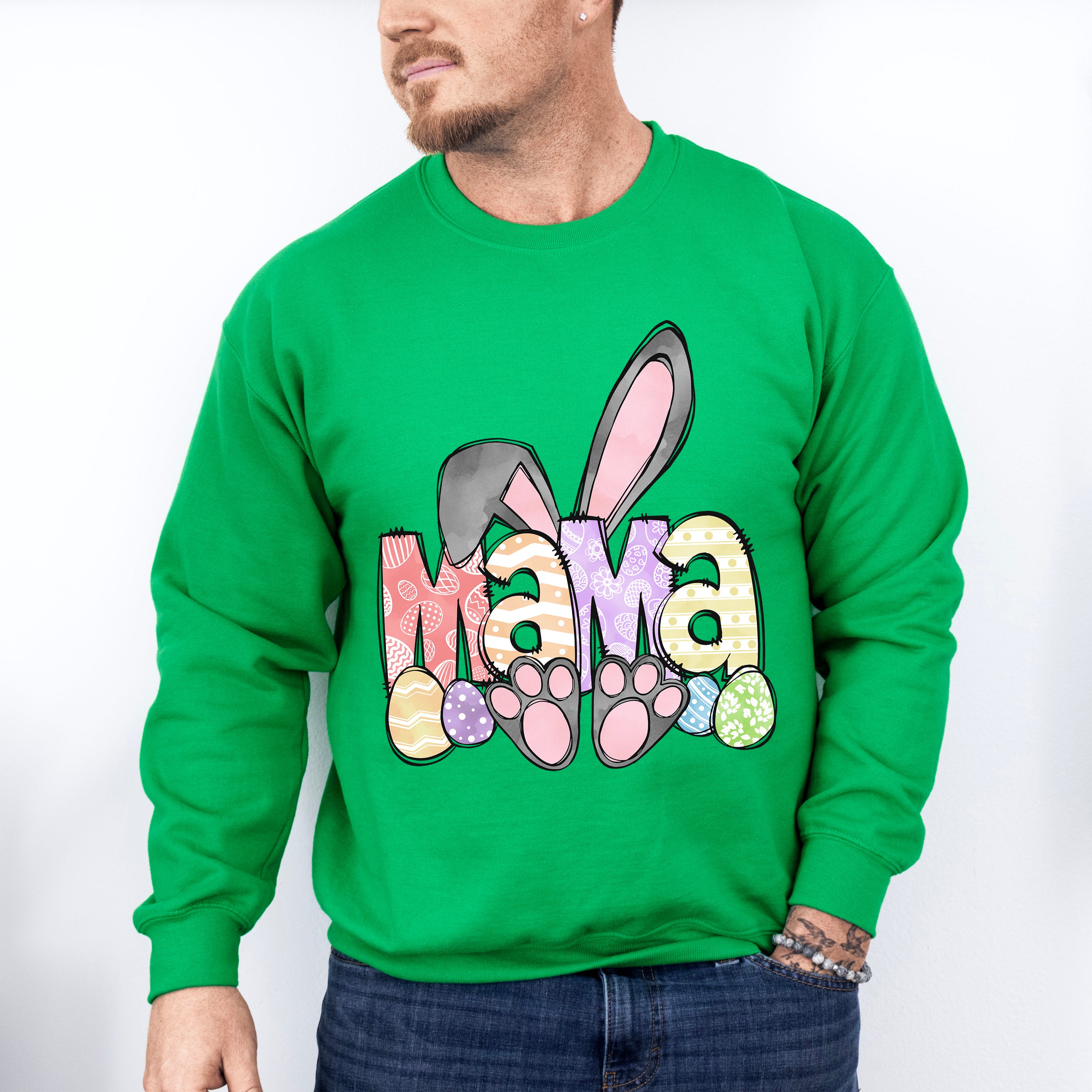 Easter Grey Bunny Ears Easter Day Unisex Crewneck T-Shirt Sweatshirt Hoodie