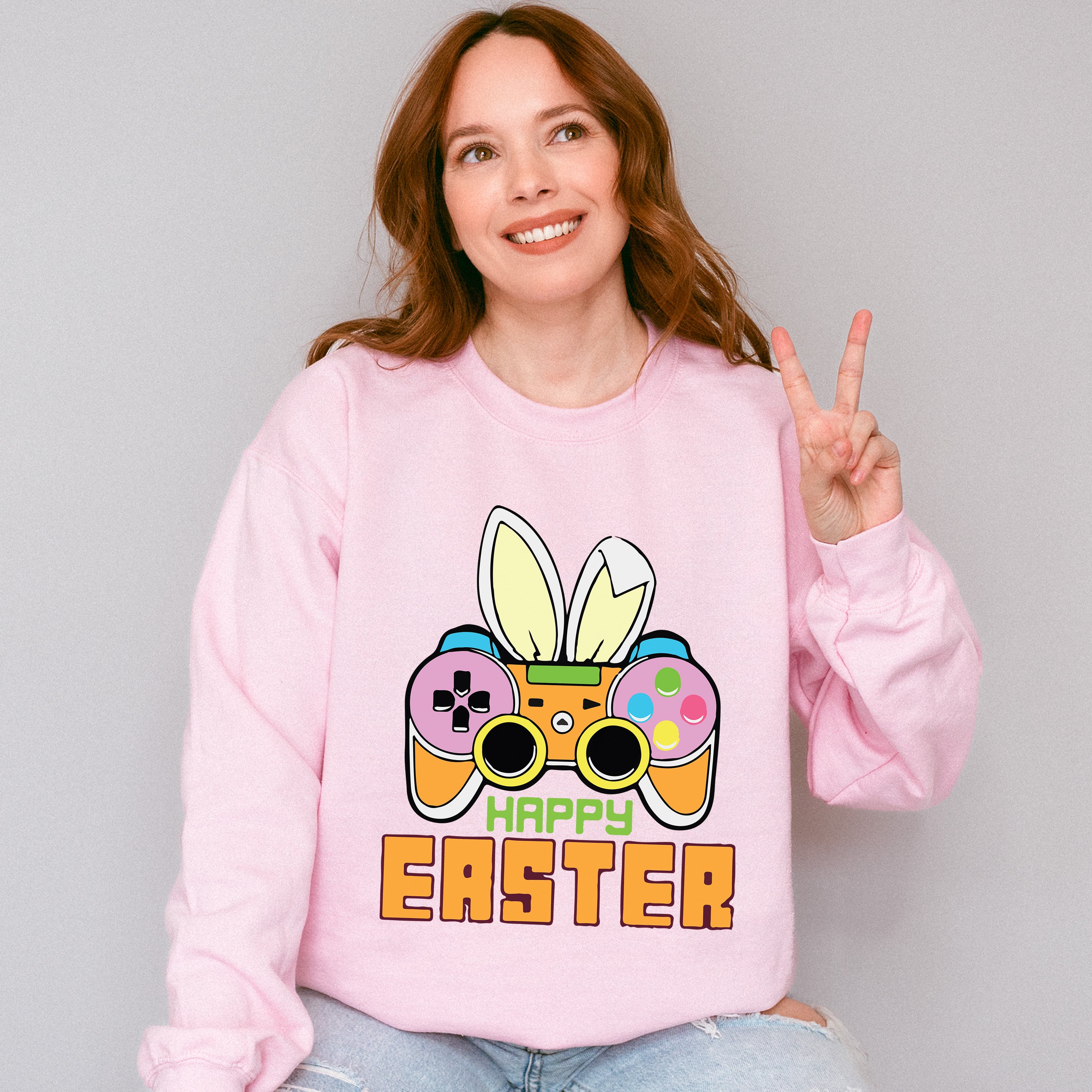 Easter Bunny Controller Easter Day Unisex Crewneck T-Shirt Sweatshirt Hoodie