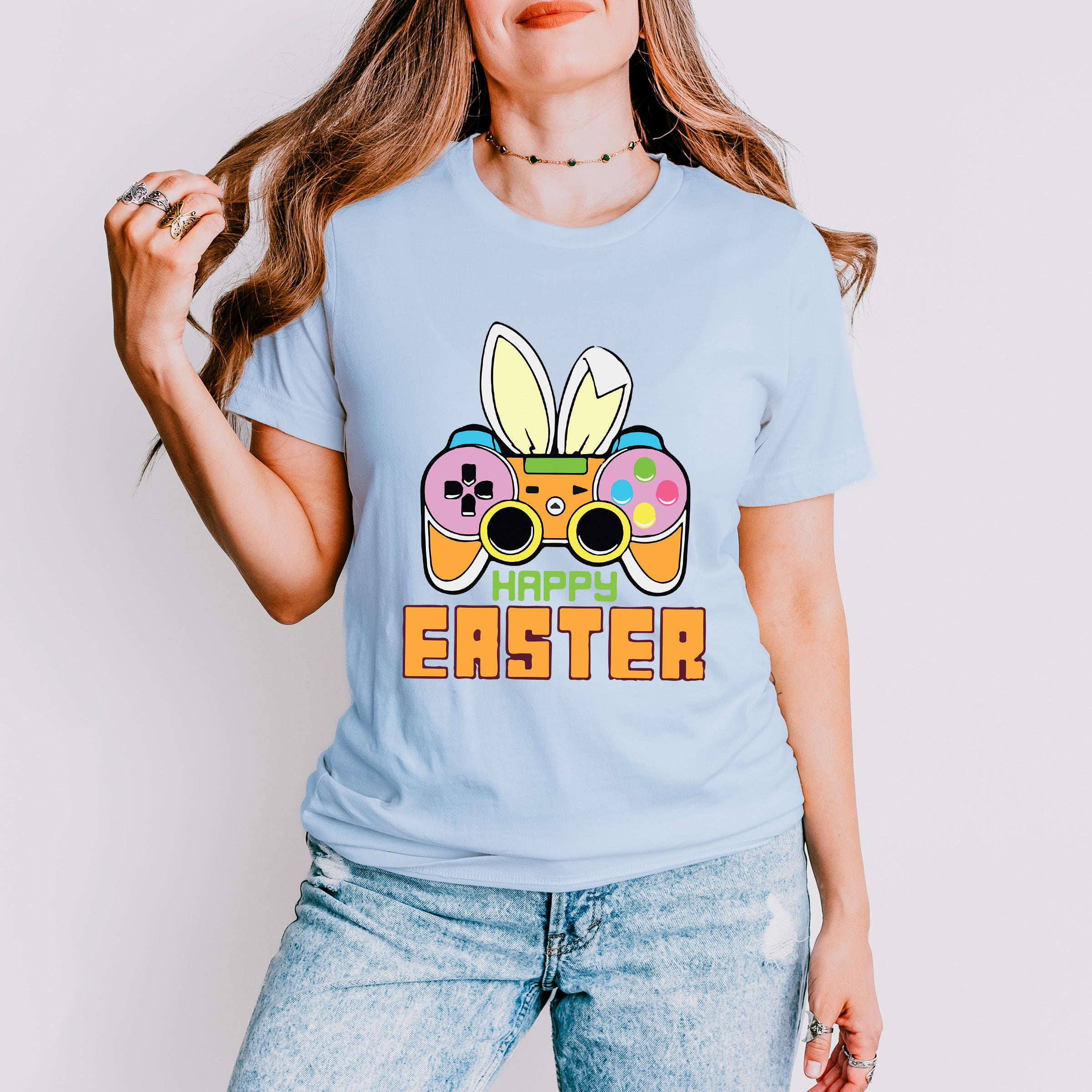 Easter Bunny Controller Easter Day Unisex Crewneck T-Shirt Sweatshirt Hoodie