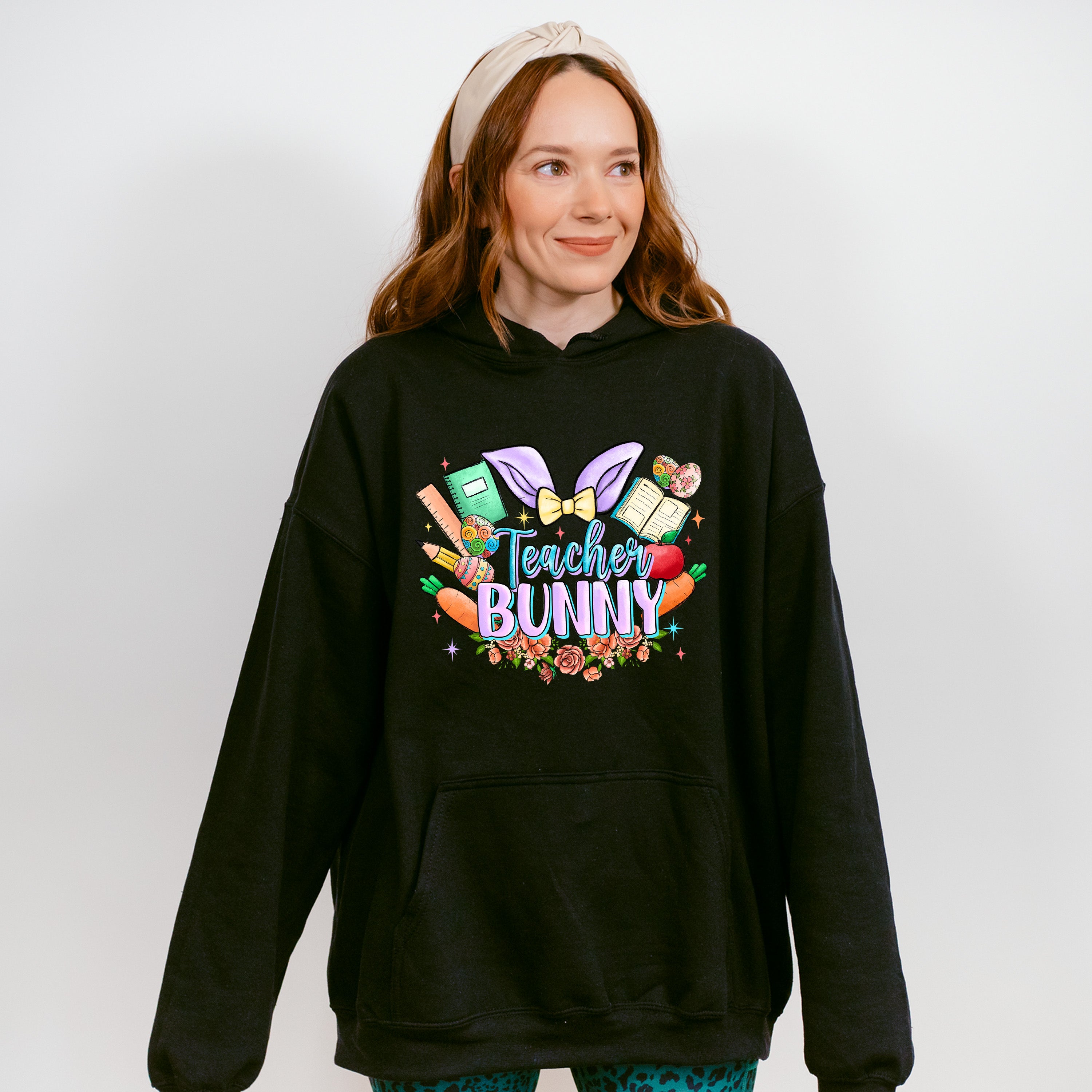 Teacher Bunny Easter Day Unisex Crewneck T-Shirt Sweatshirt Hoodie
