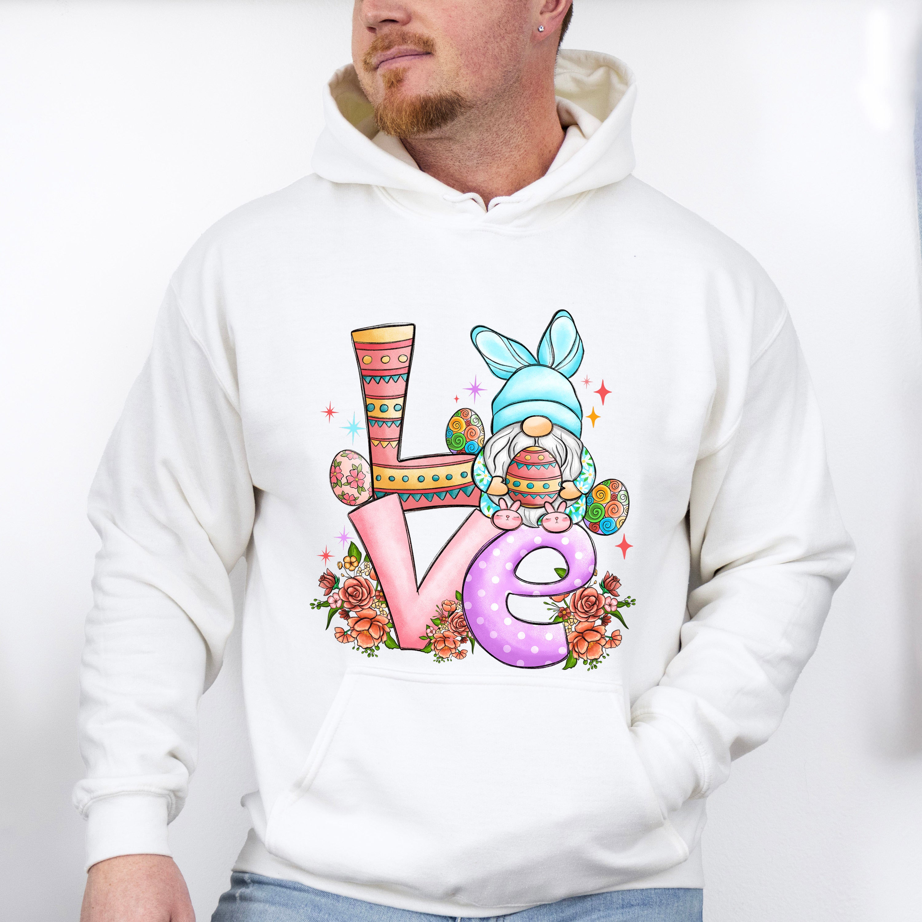 Love Gnome Easter Day Unisex Crewneck T-Shirt Sweatshirt Hoodie
