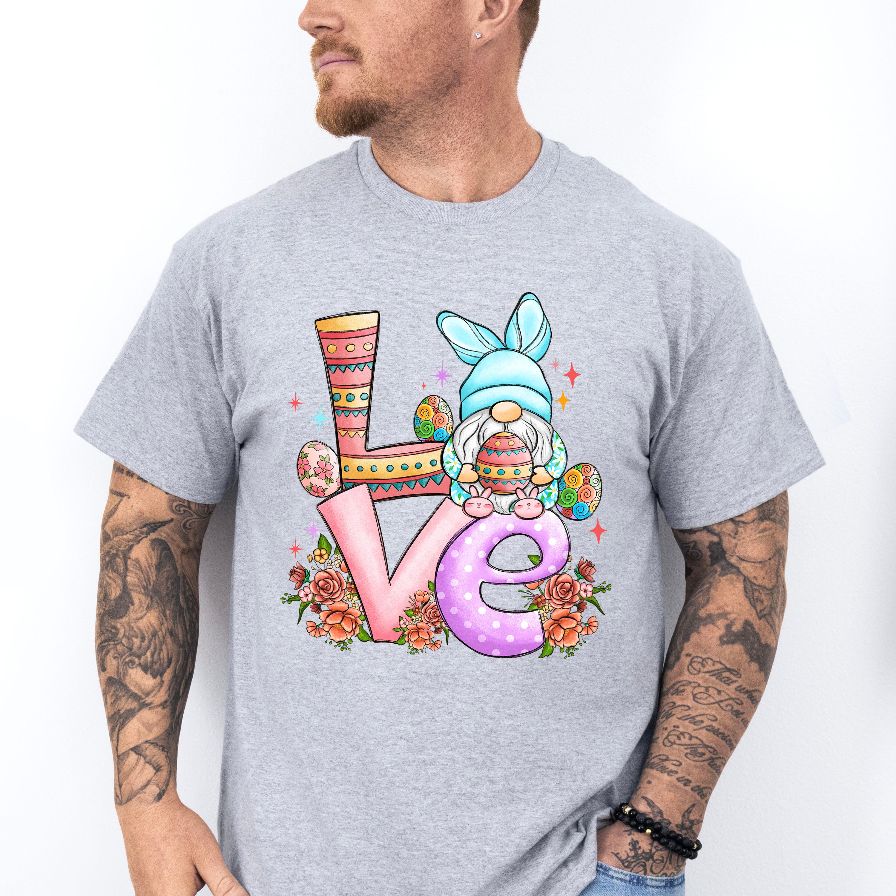 Love Gnome Easter Day Unisex Crewneck T-Shirt Sweatshirt Hoodie