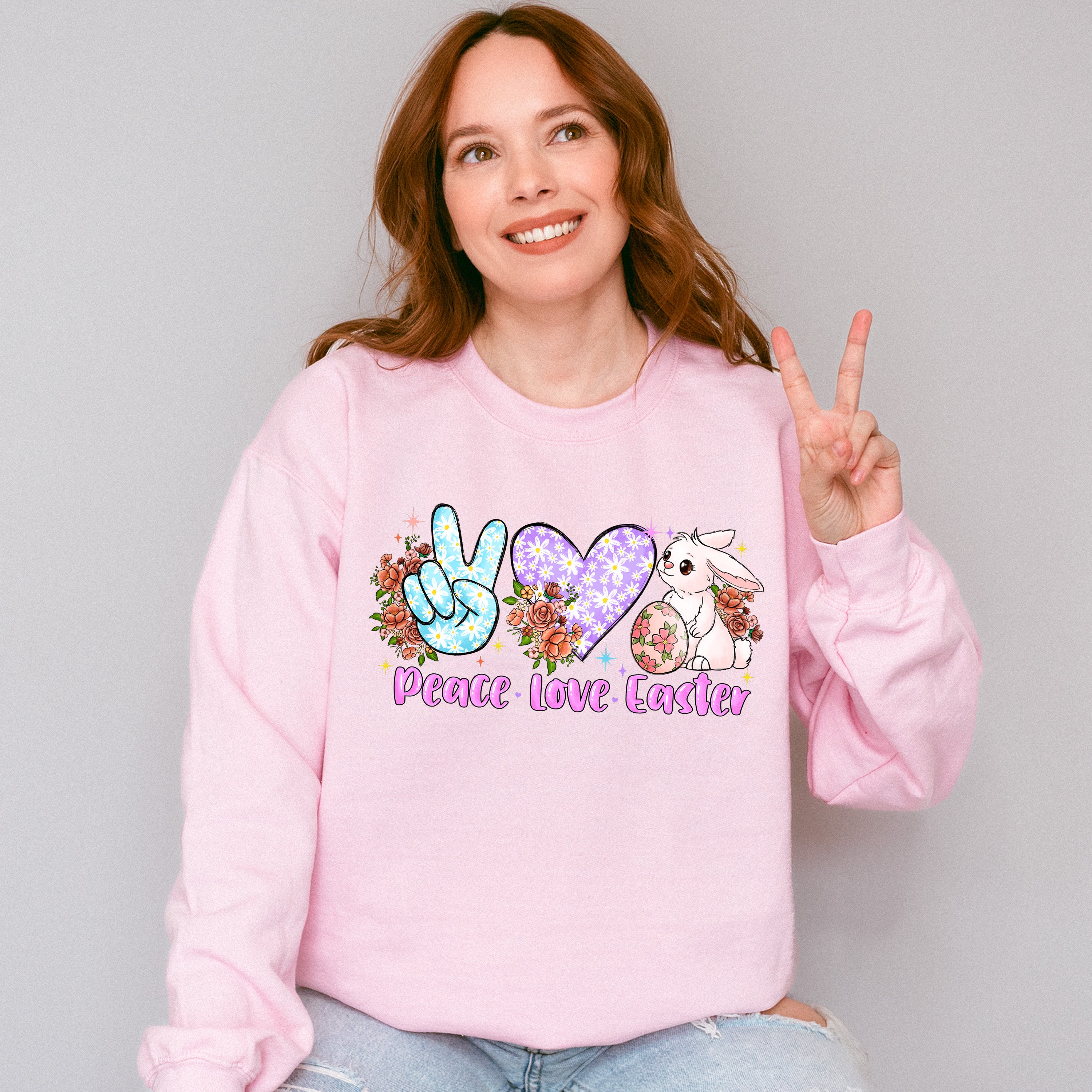 Peace Love Easter Easter Day Unisex Crewneck T-Shirt Sweatshirt Hoodie