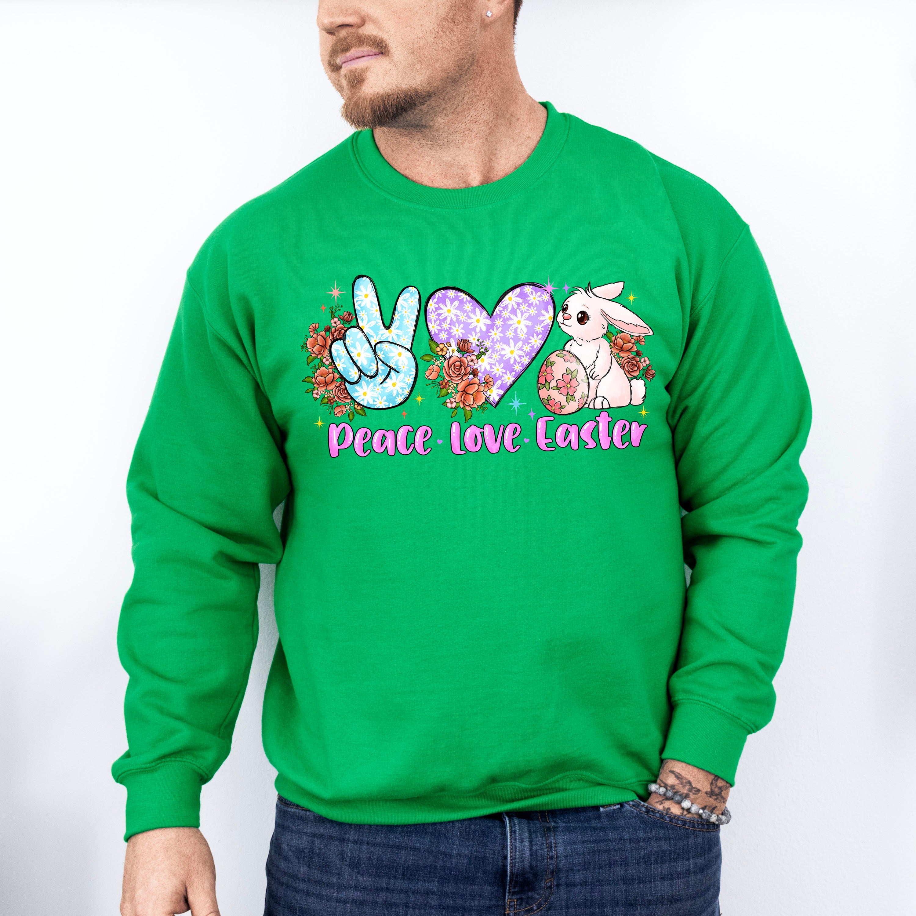 Peace Love Easter Easter Day Unisex Crewneck T-Shirt Sweatshirt Hoodie
