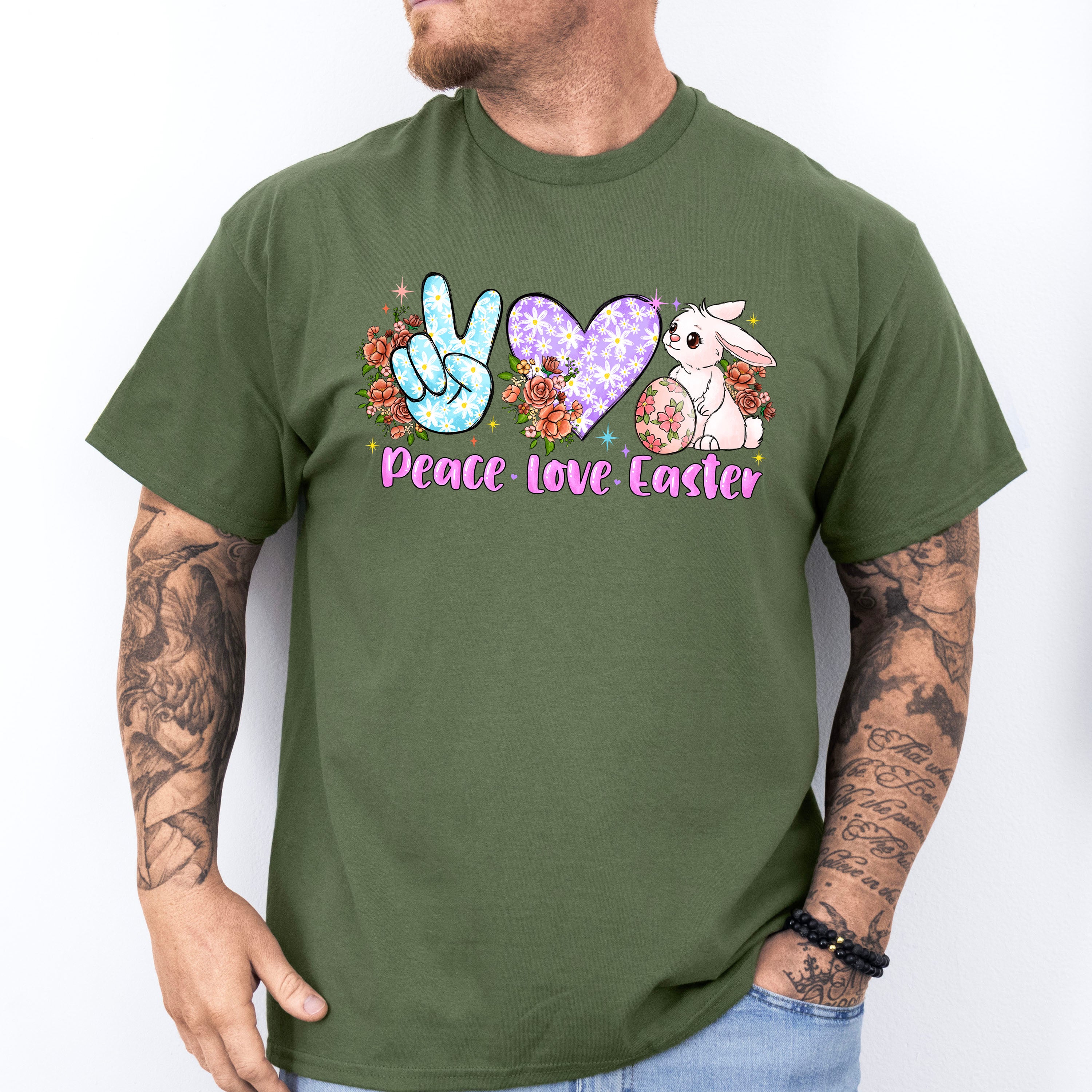 Peace Love Easter Easter Day Unisex Crewneck T-Shirt Sweatshirt Hoodie