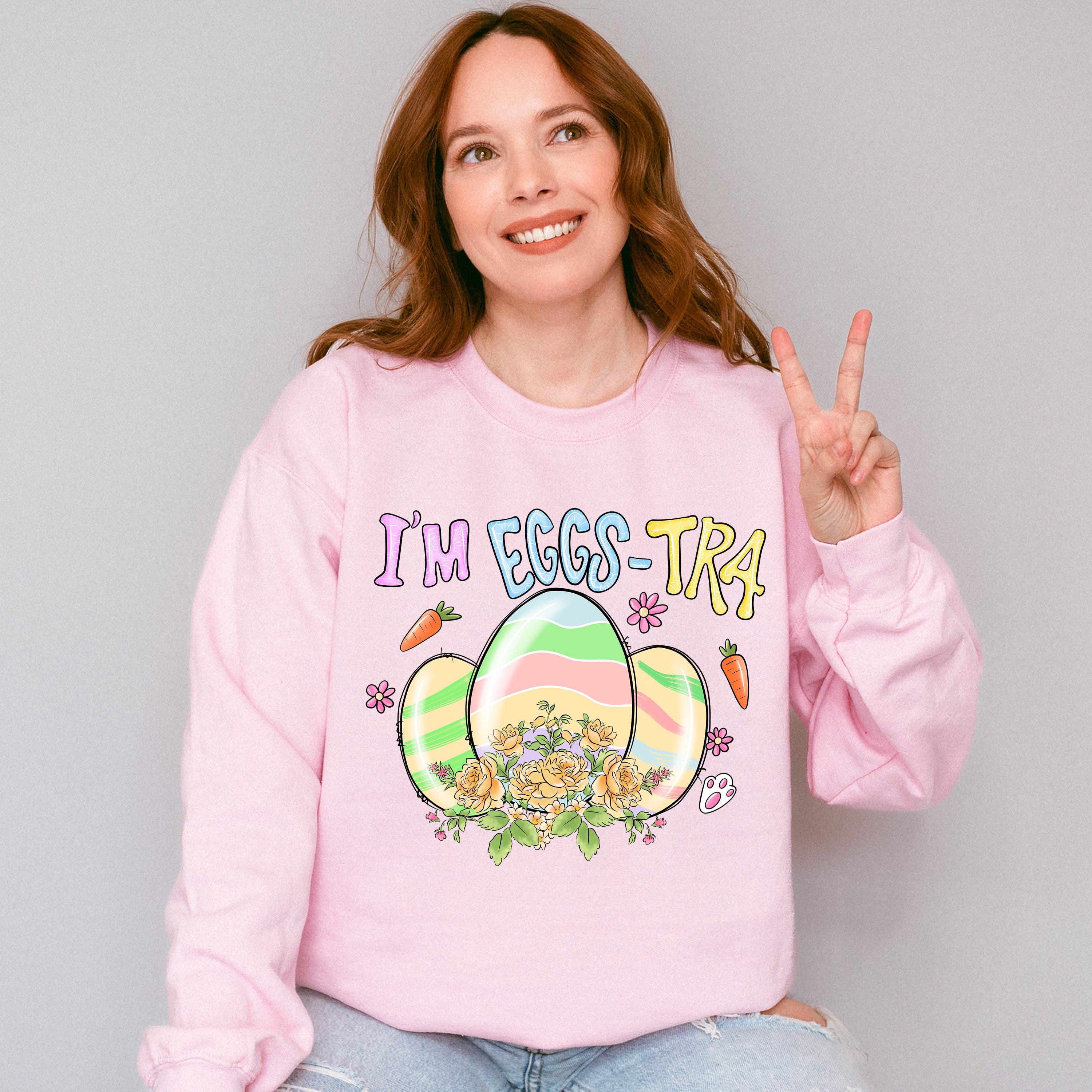 I'm Eggs-Tra Easter Day Unisex Crewneck T-Shirt Sweatshirt Hoodie