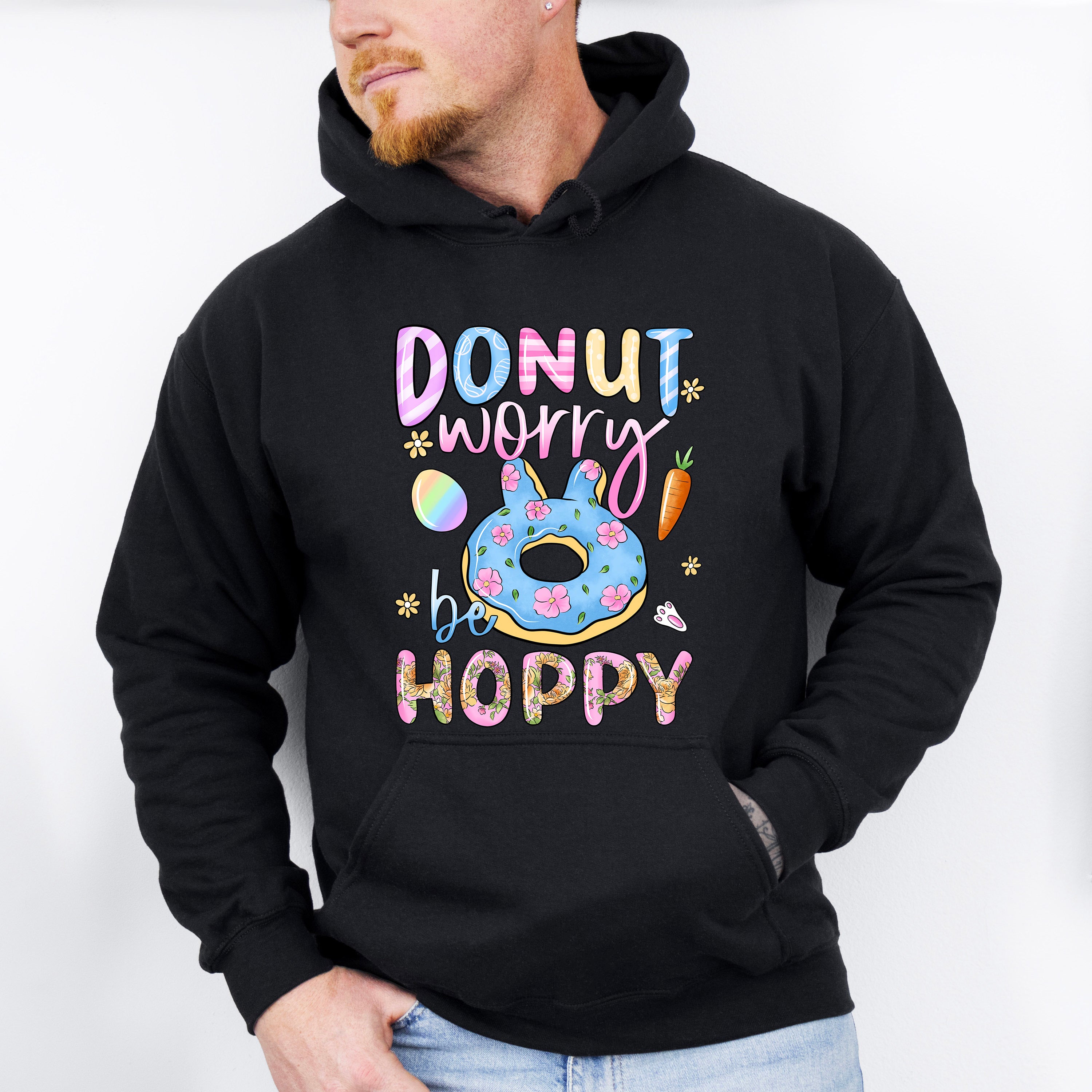 Donut Worry Be Happy Easter Day Unisex Crewneck T-Shirt Sweatshirt Hoodie