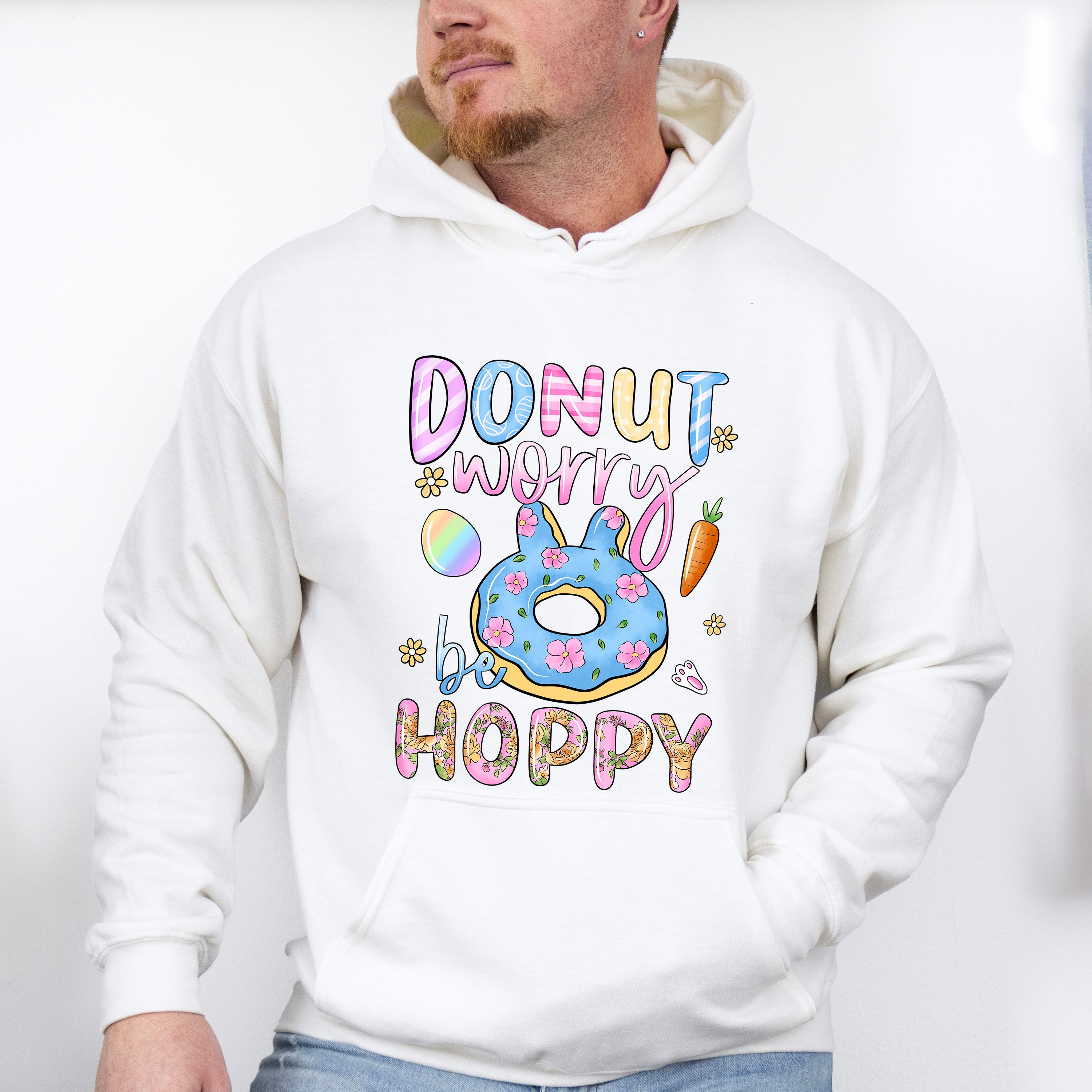 Donut Worry Be Happy Easter Day Unisex Crewneck T-Shirt Sweatshirt Hoodie